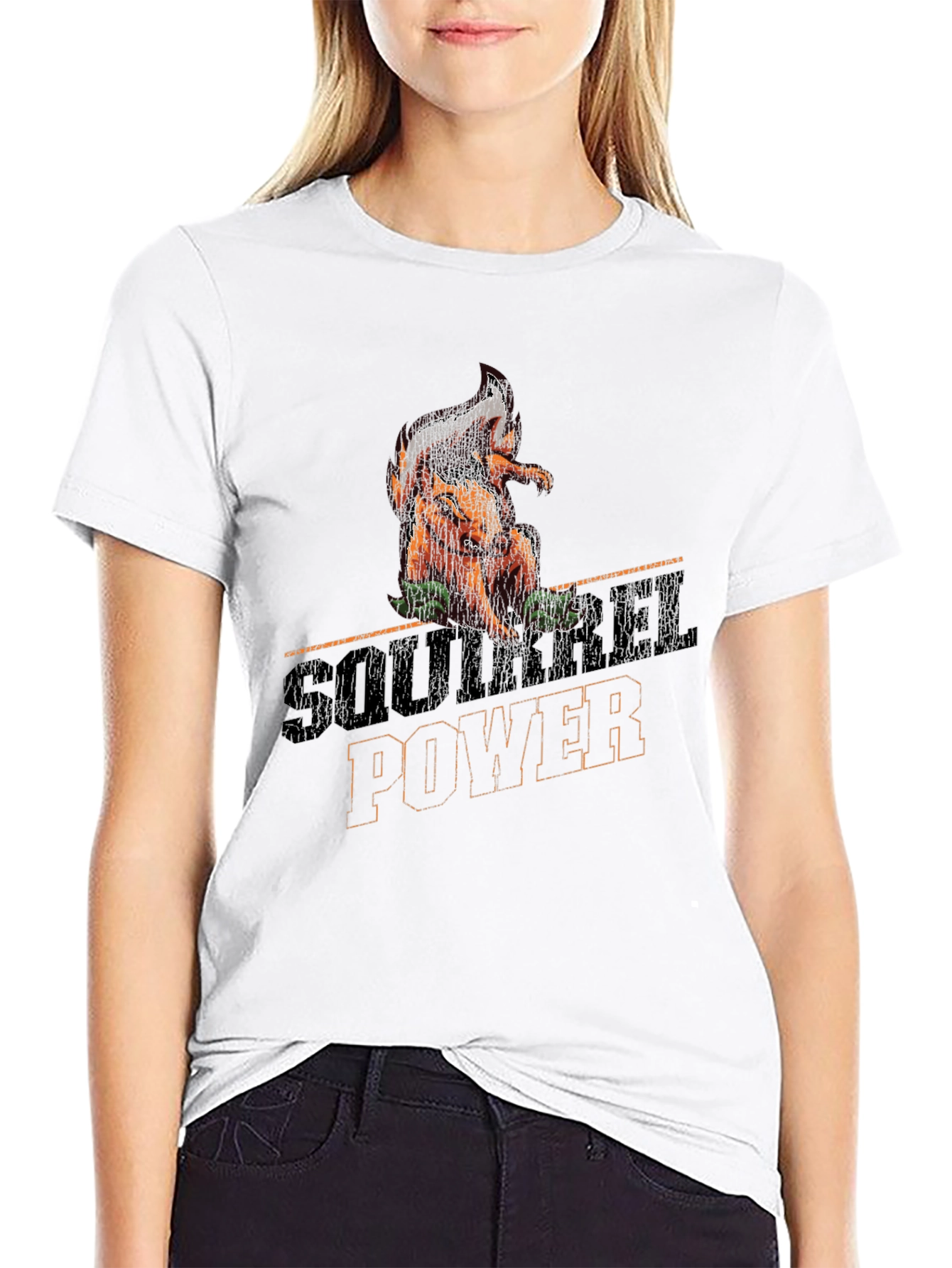 Squirrel Power Graphic Tee - Black