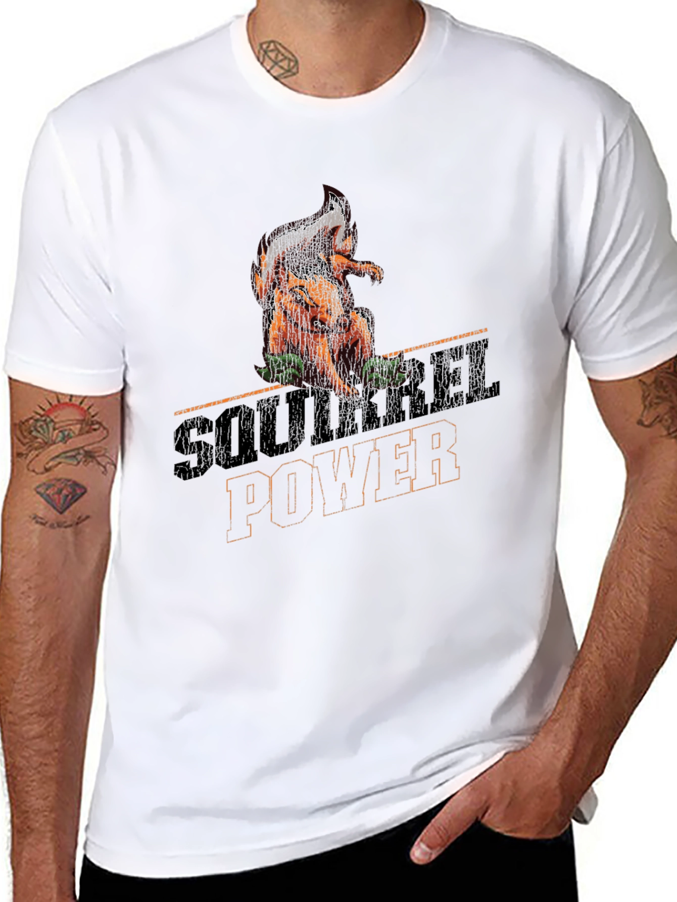 Squirrel Power Graphic Tee - Black