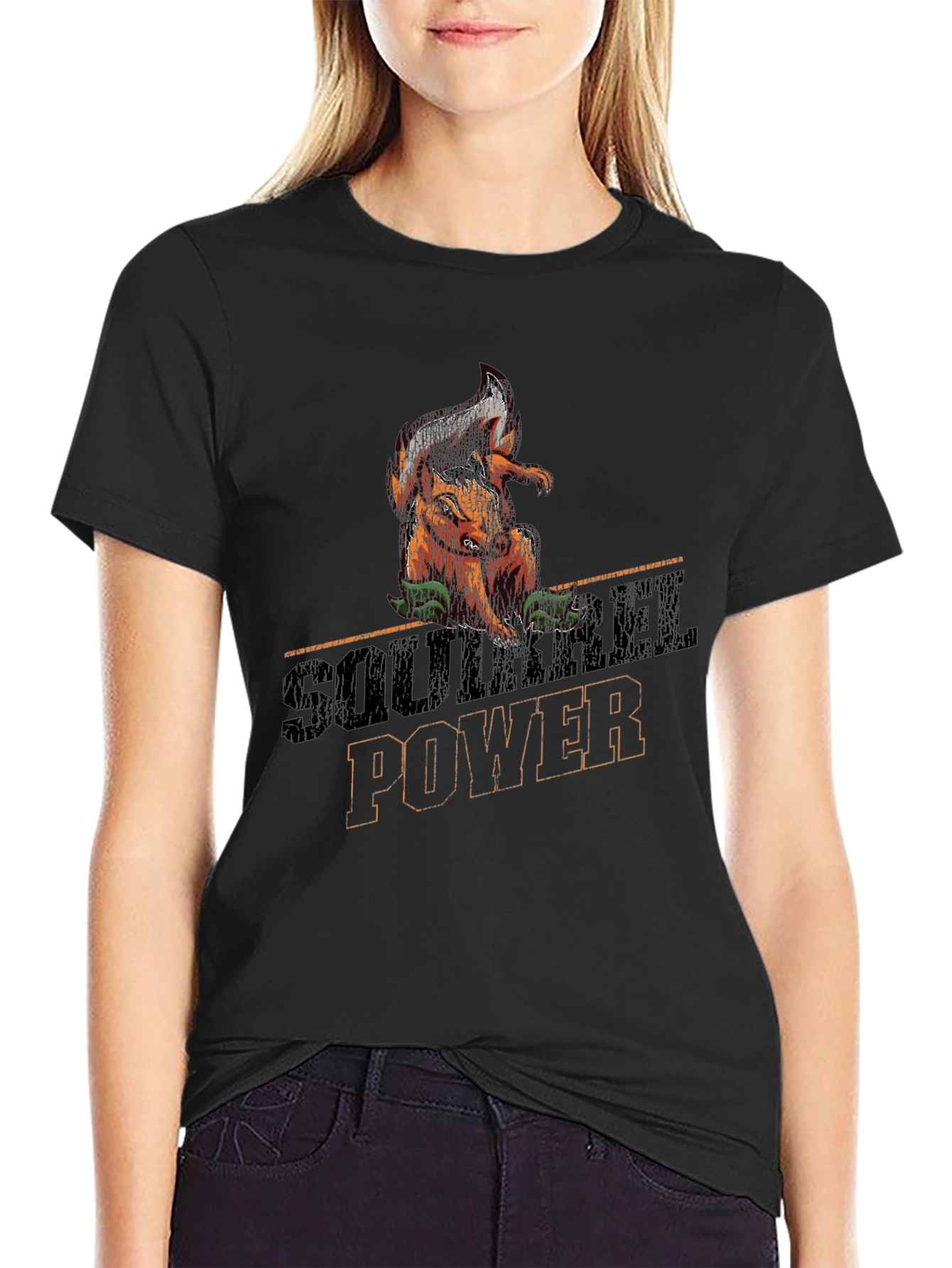 Squirrel Power Graphic Tee - Black