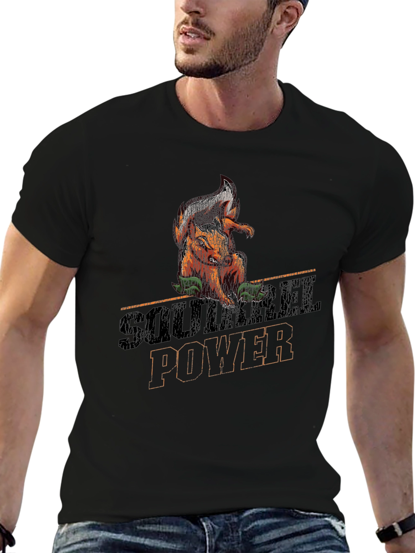 Squirrel Power Graphic Tee - Black