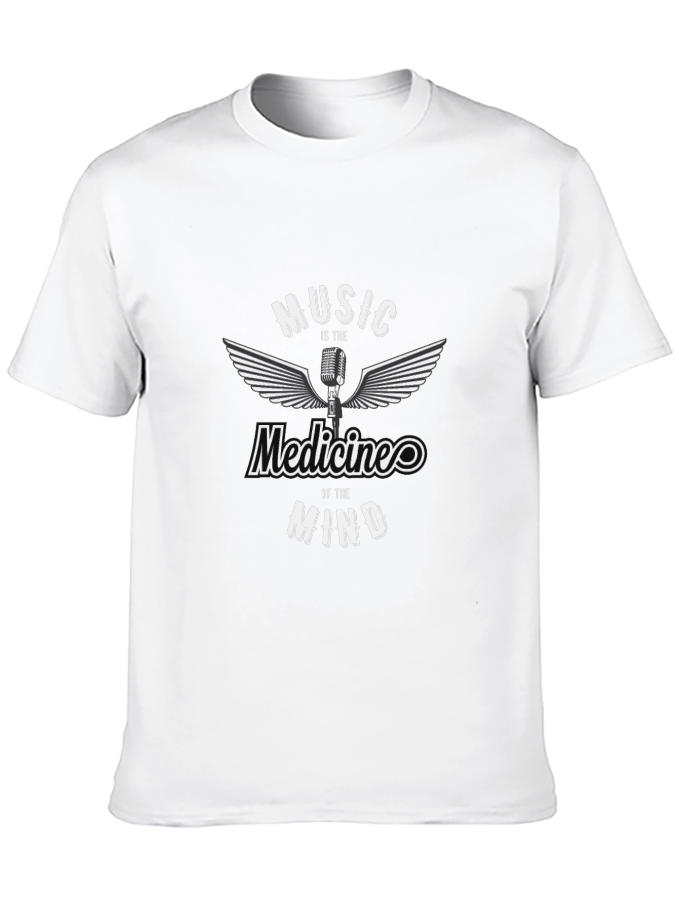 Music is the Medicine of the Mind Black T-Shirt