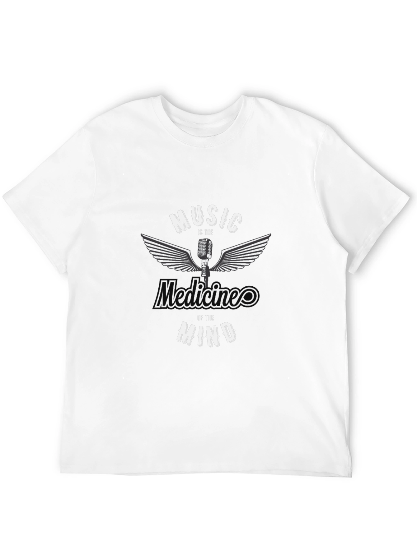 Music is the Medicine of the Mind Black T-Shirt