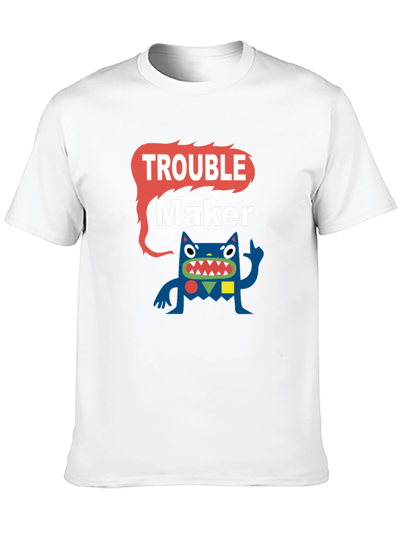 Trouble Maker Graphic Tee - Funny Cartoon Monster T-Shirt