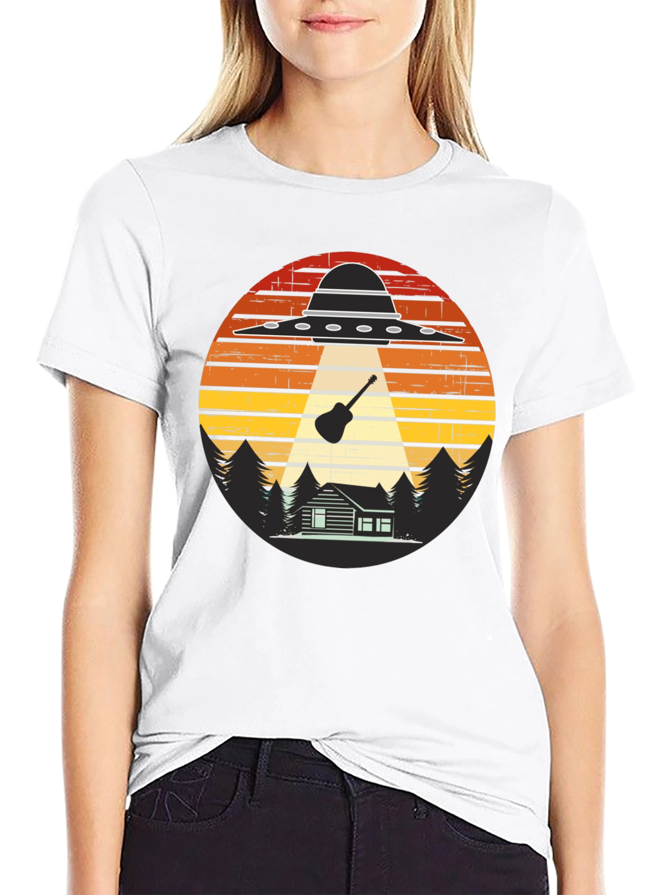 Alien Abduction Guitar T-Shirt