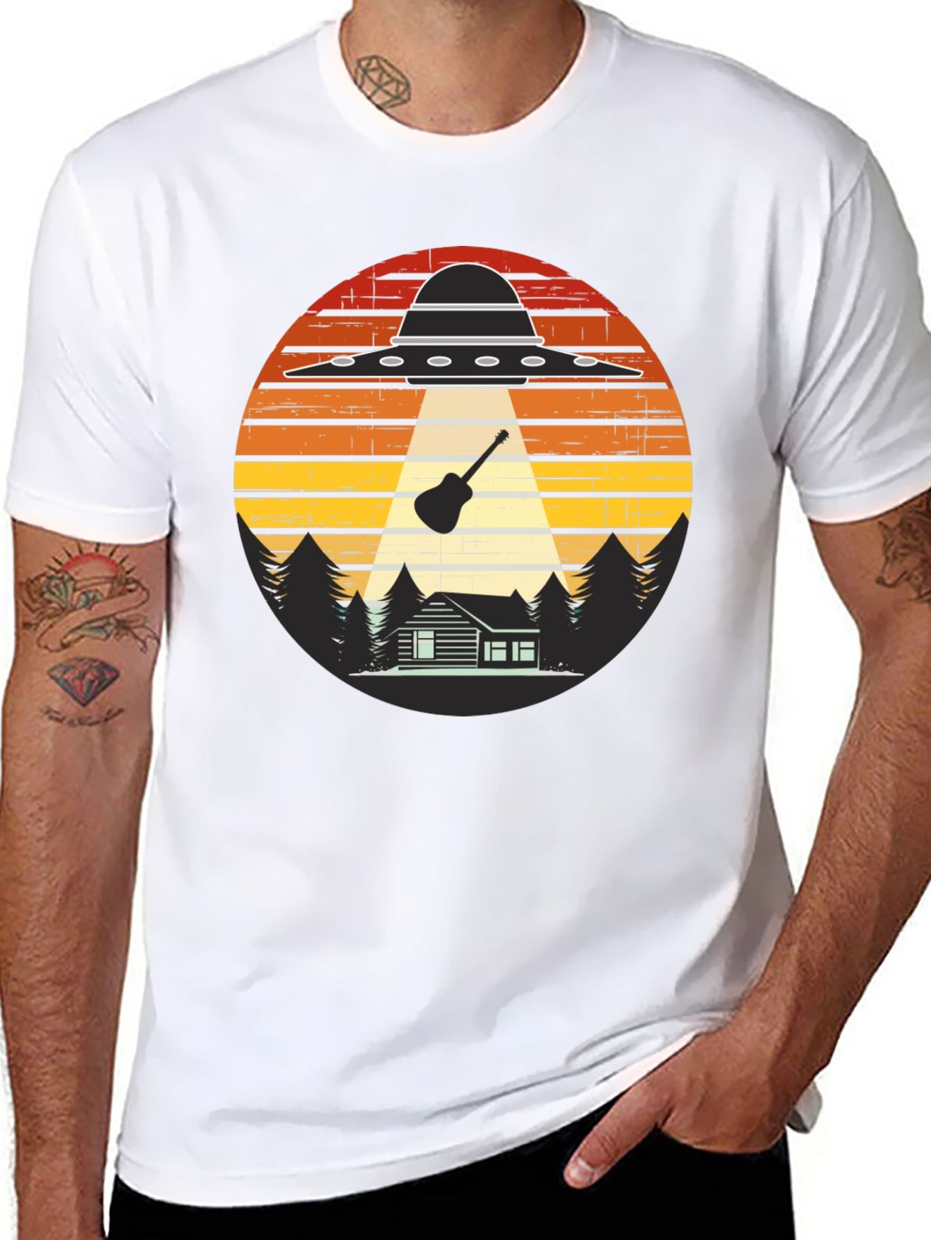 Alien Abduction Guitar T-Shirt