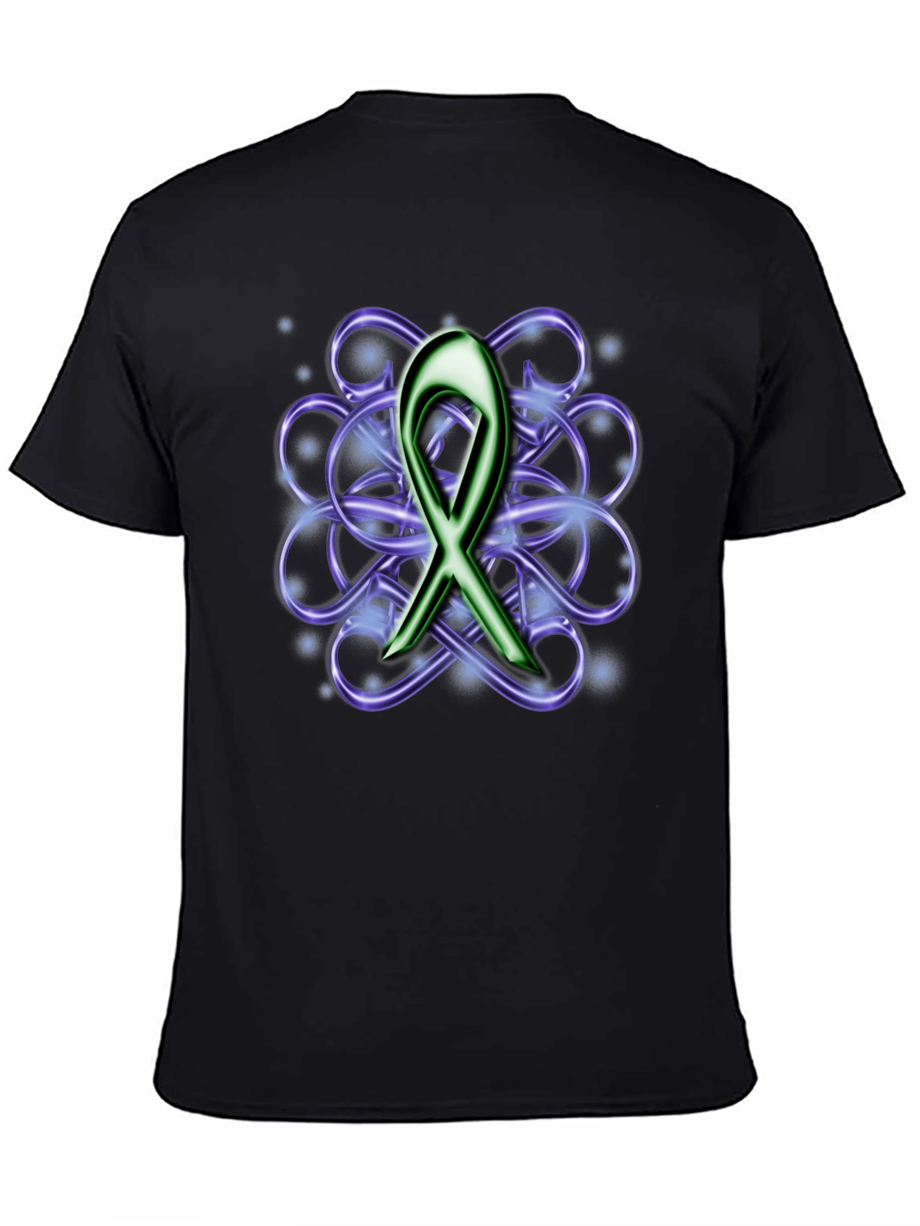 Awareness Ribbon Graphic Tee - Black Cotton Blend