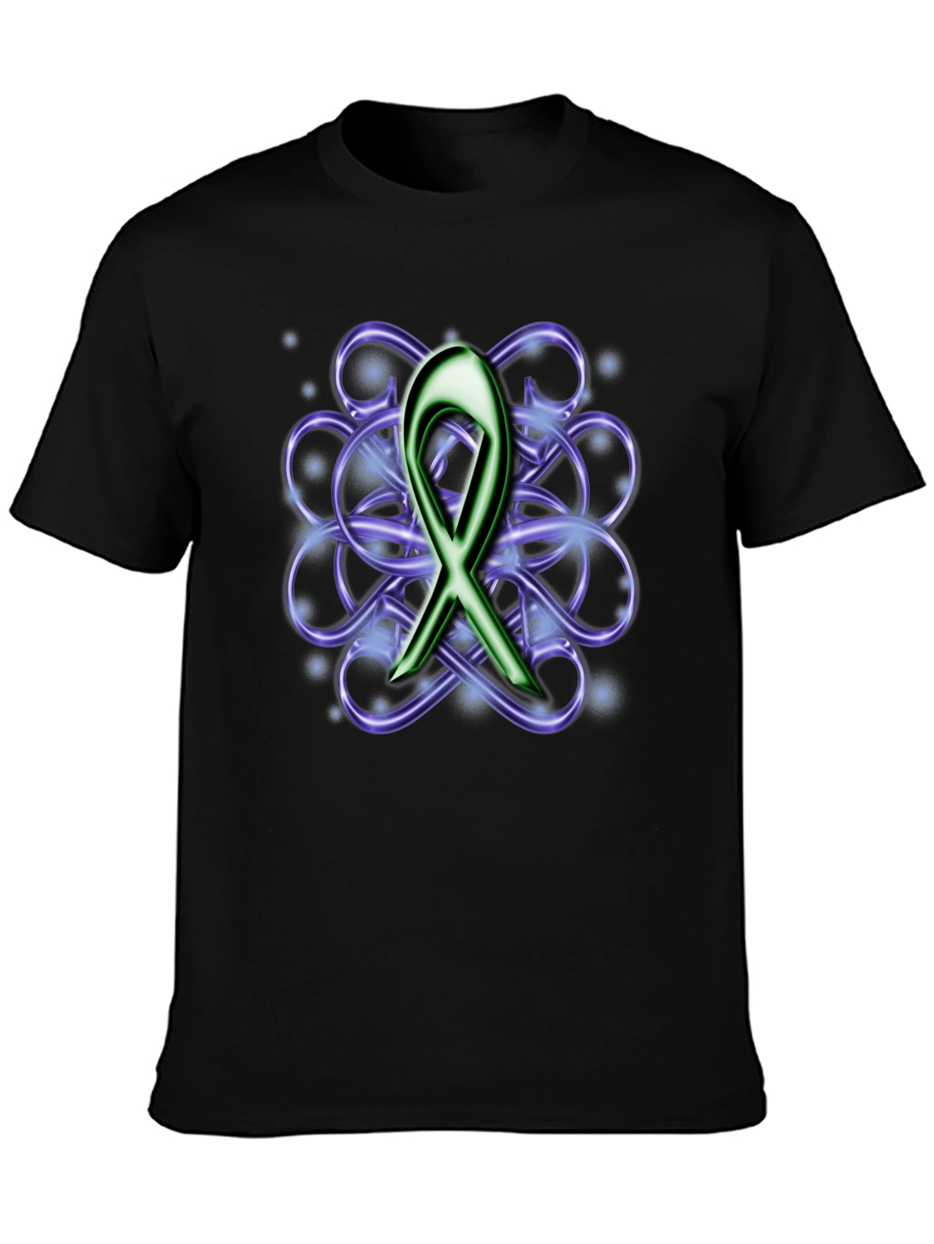 Awareness Ribbon Graphic Tee - Black Cotton Blend