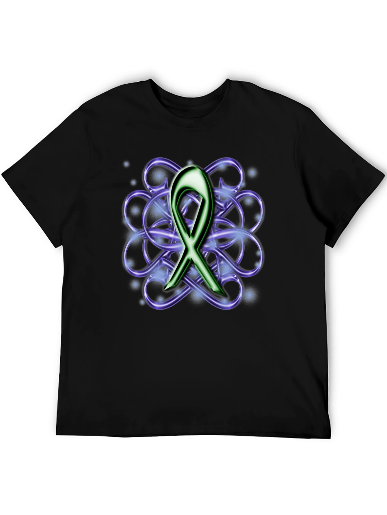 Awareness Ribbon Graphic Tee - Black Cotton Blend