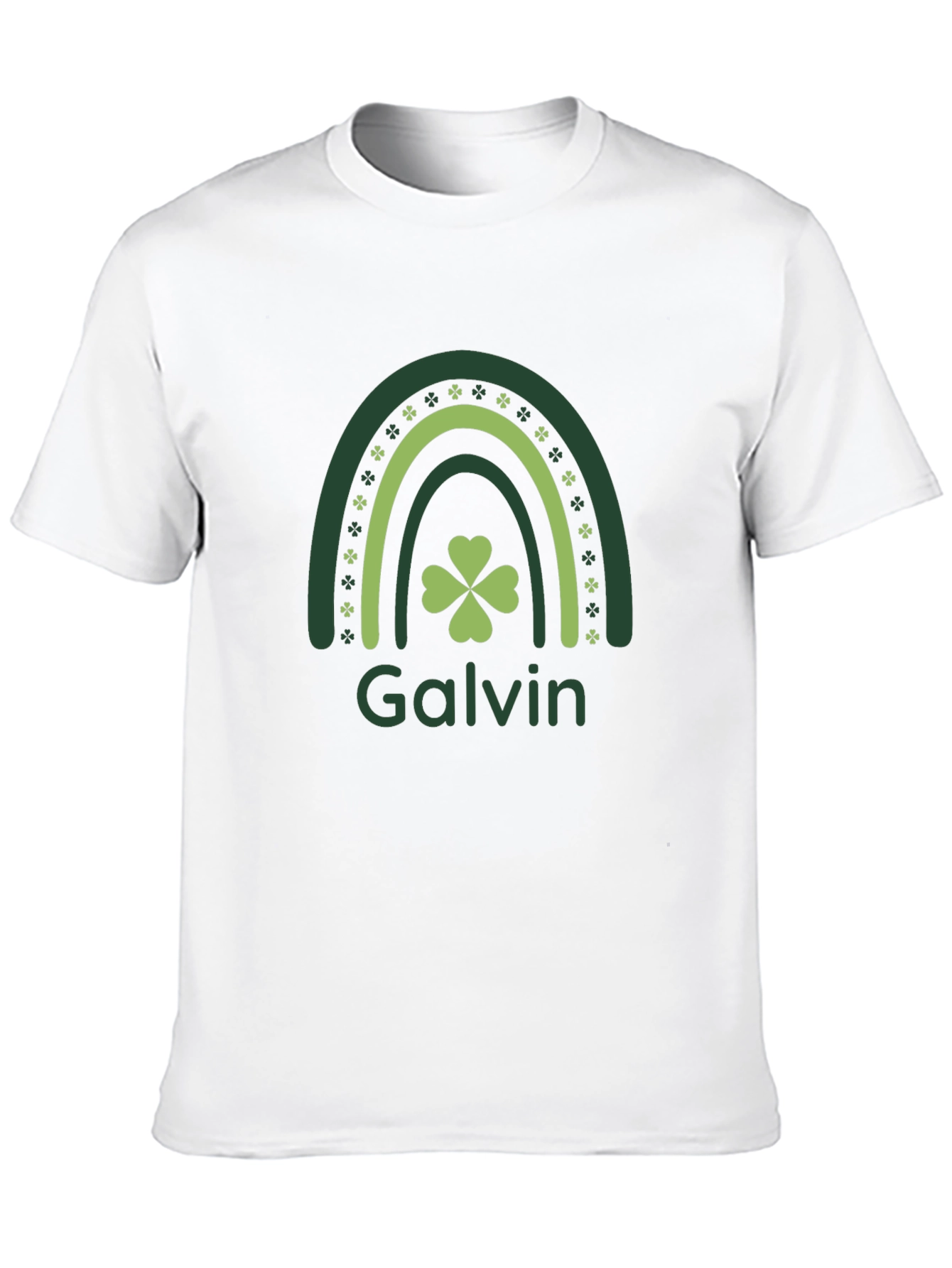 St Patricks Day Galvin Shamrock Rainbow Black Tee