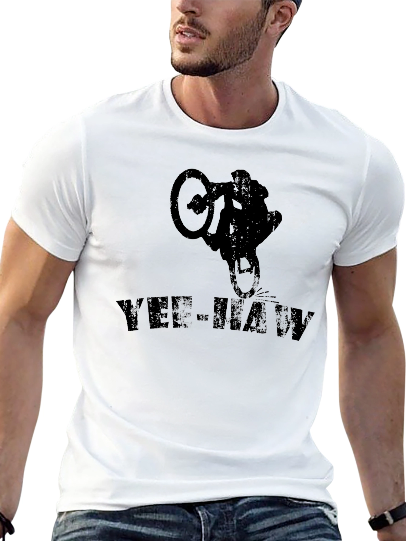 Yee-Haw Mountain Biker Graphic Tee - Black