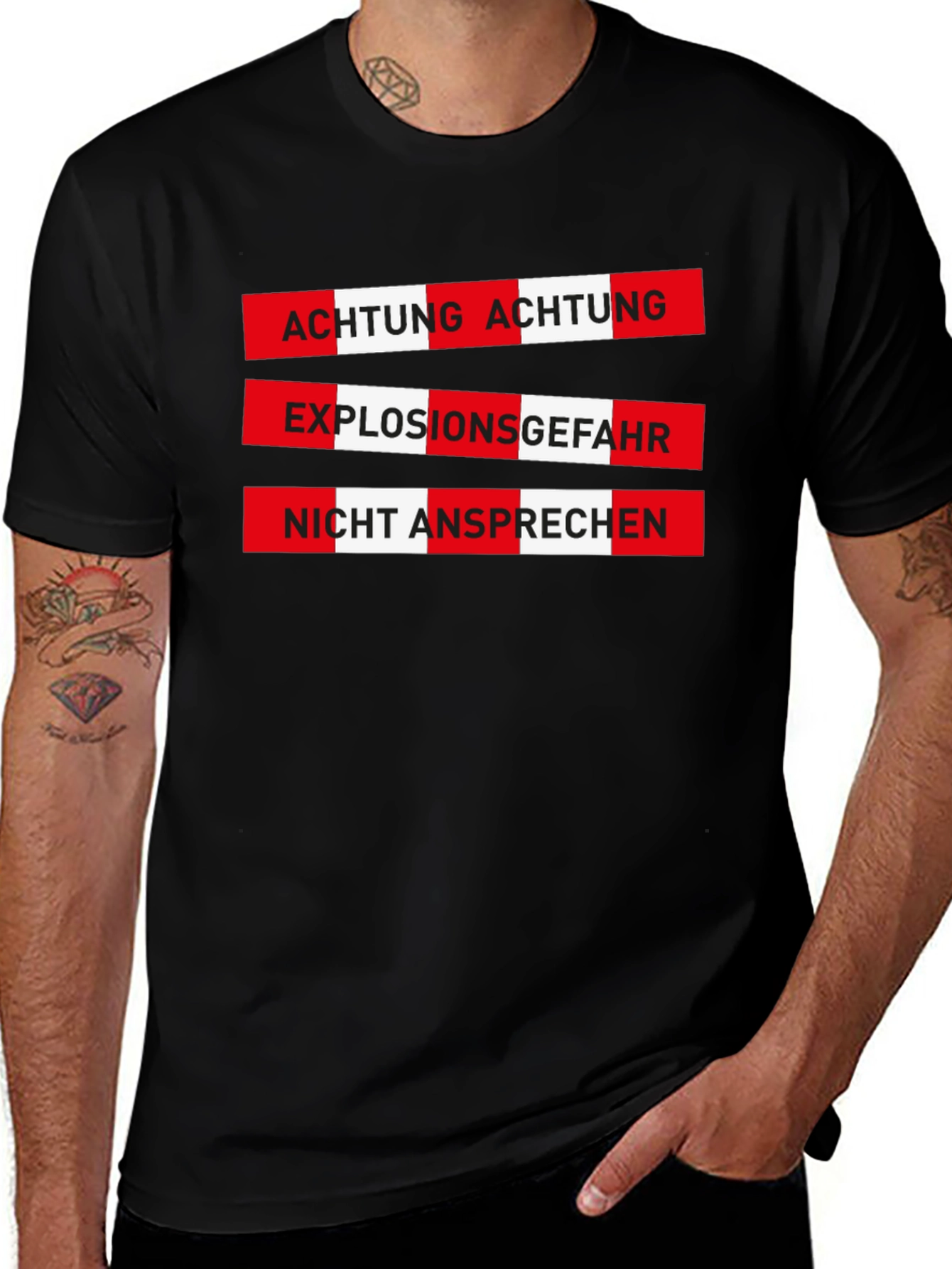 Achtung Explosion Danger Graphic T-Shirt