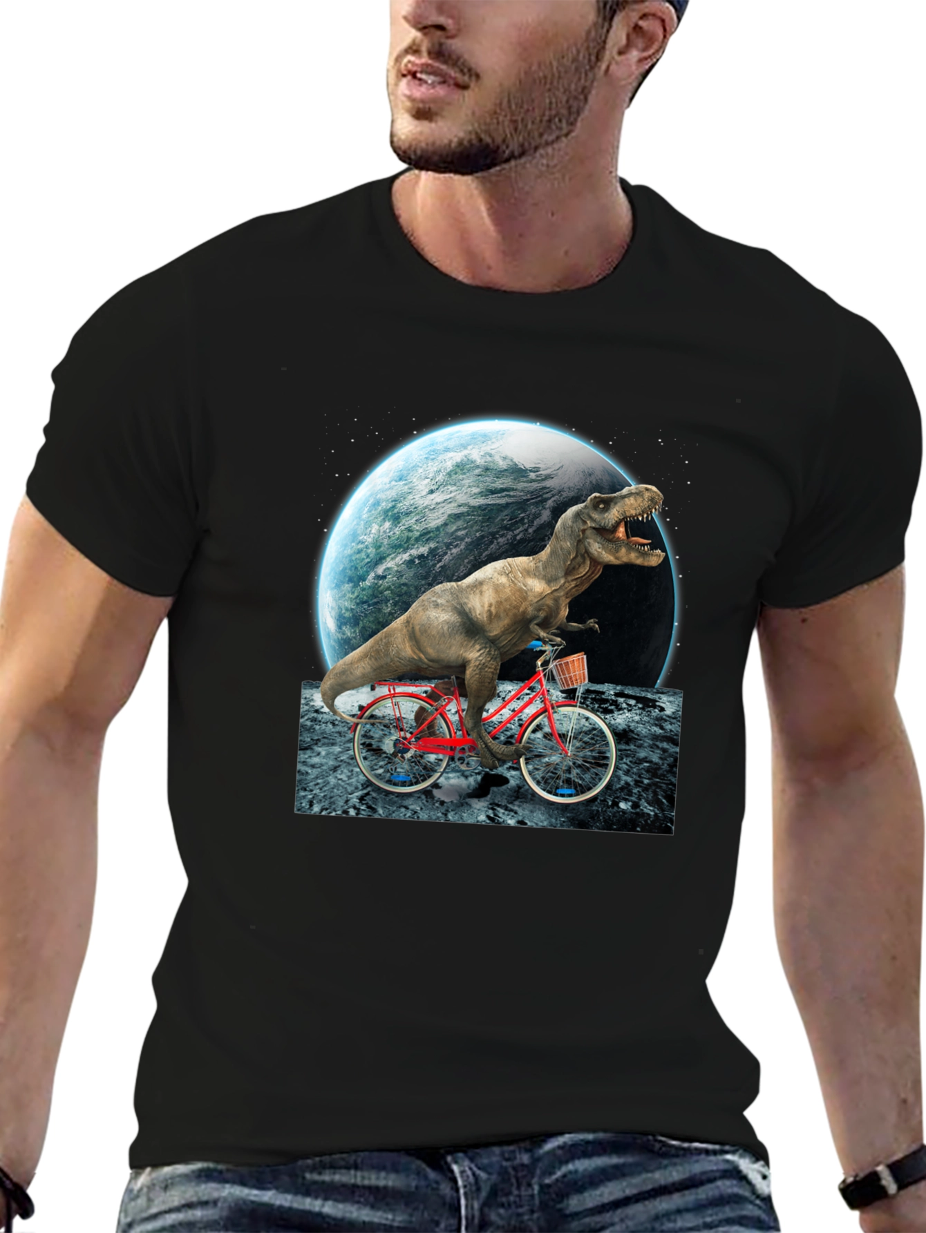 Dino Biker T-Shirt - Ride Through Space!
