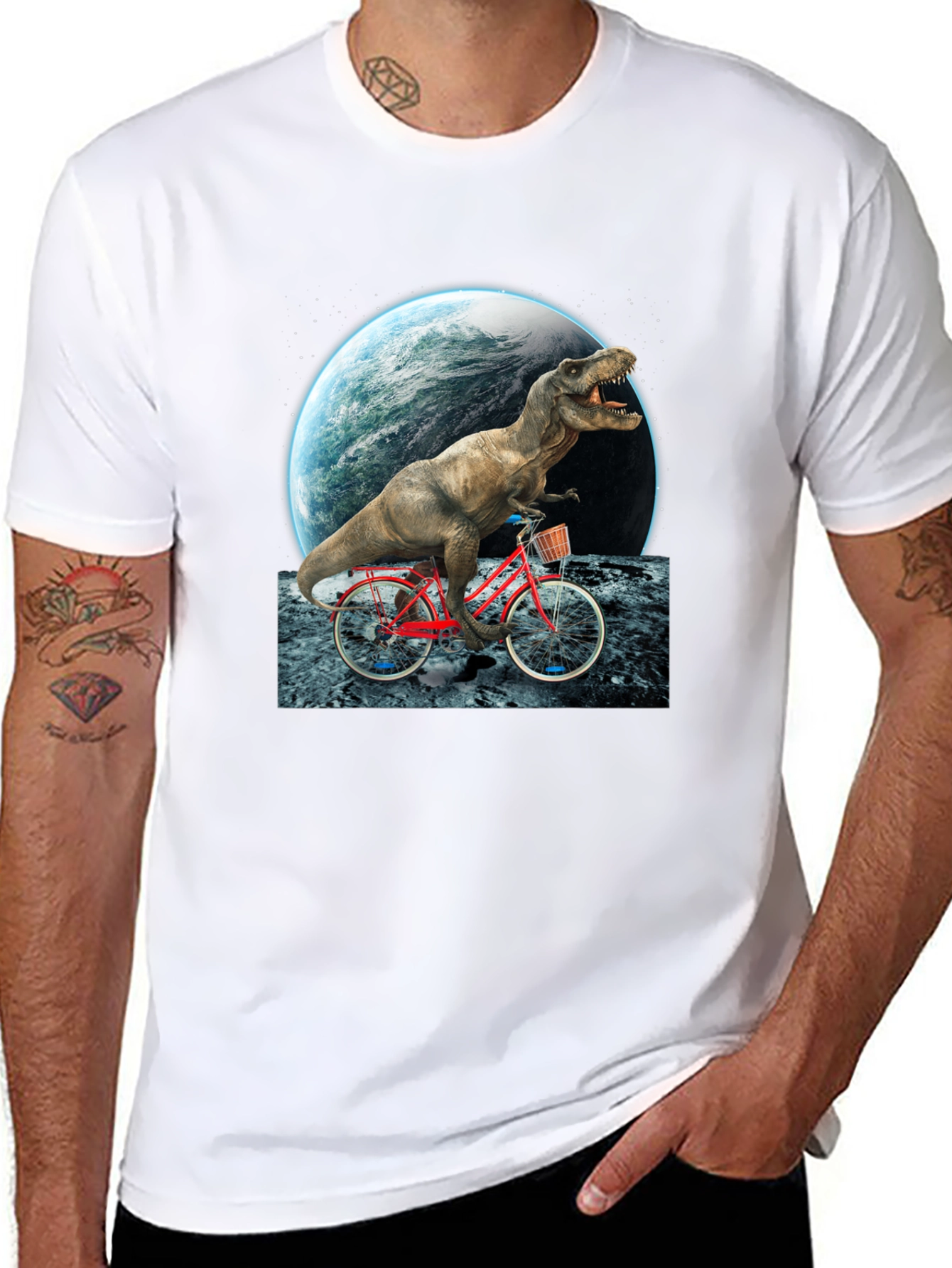 Dino Biker T-Shirt - Ride Through Space!