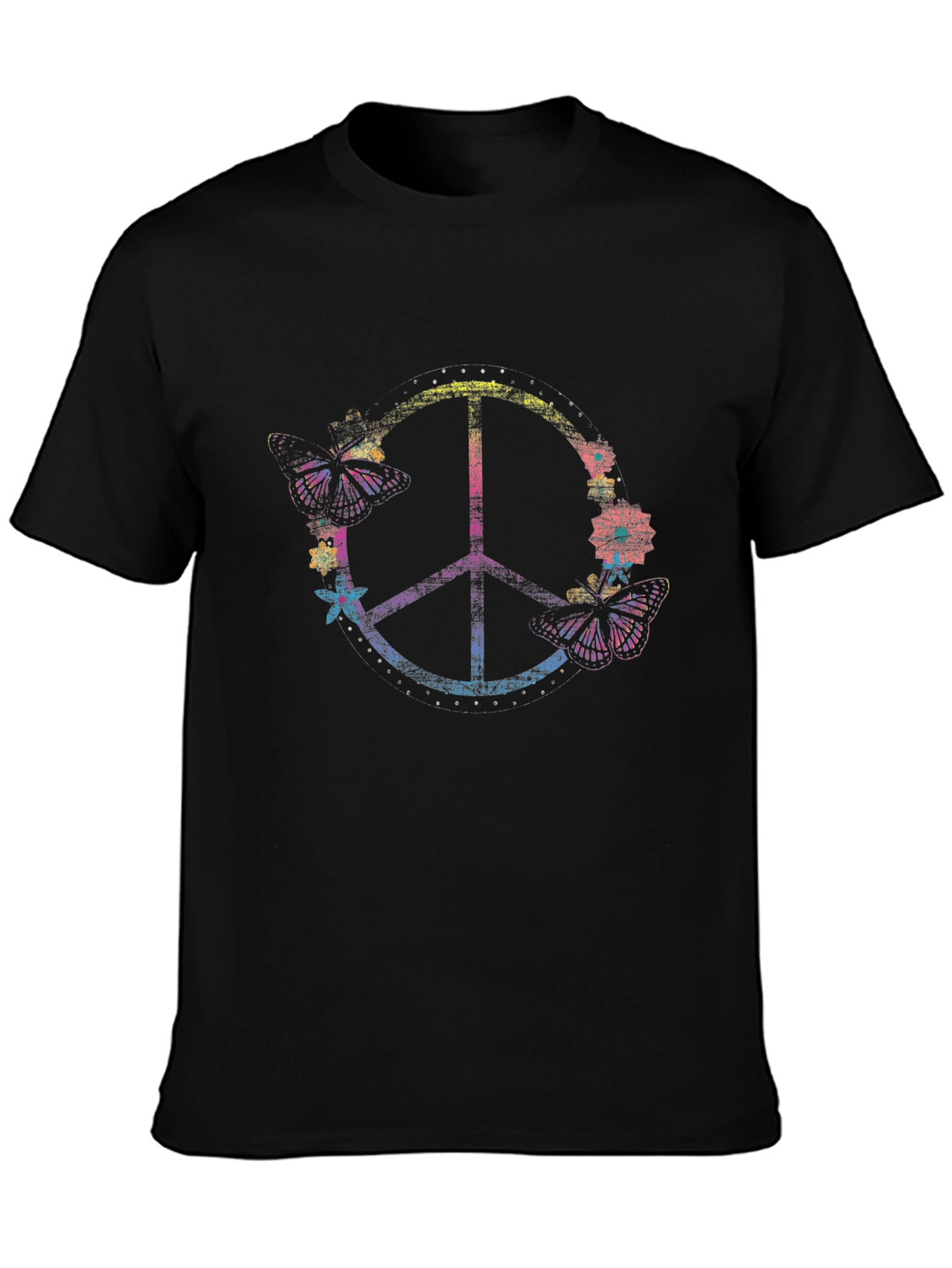 Peace Sign Butterfly Graphic T-Shirt