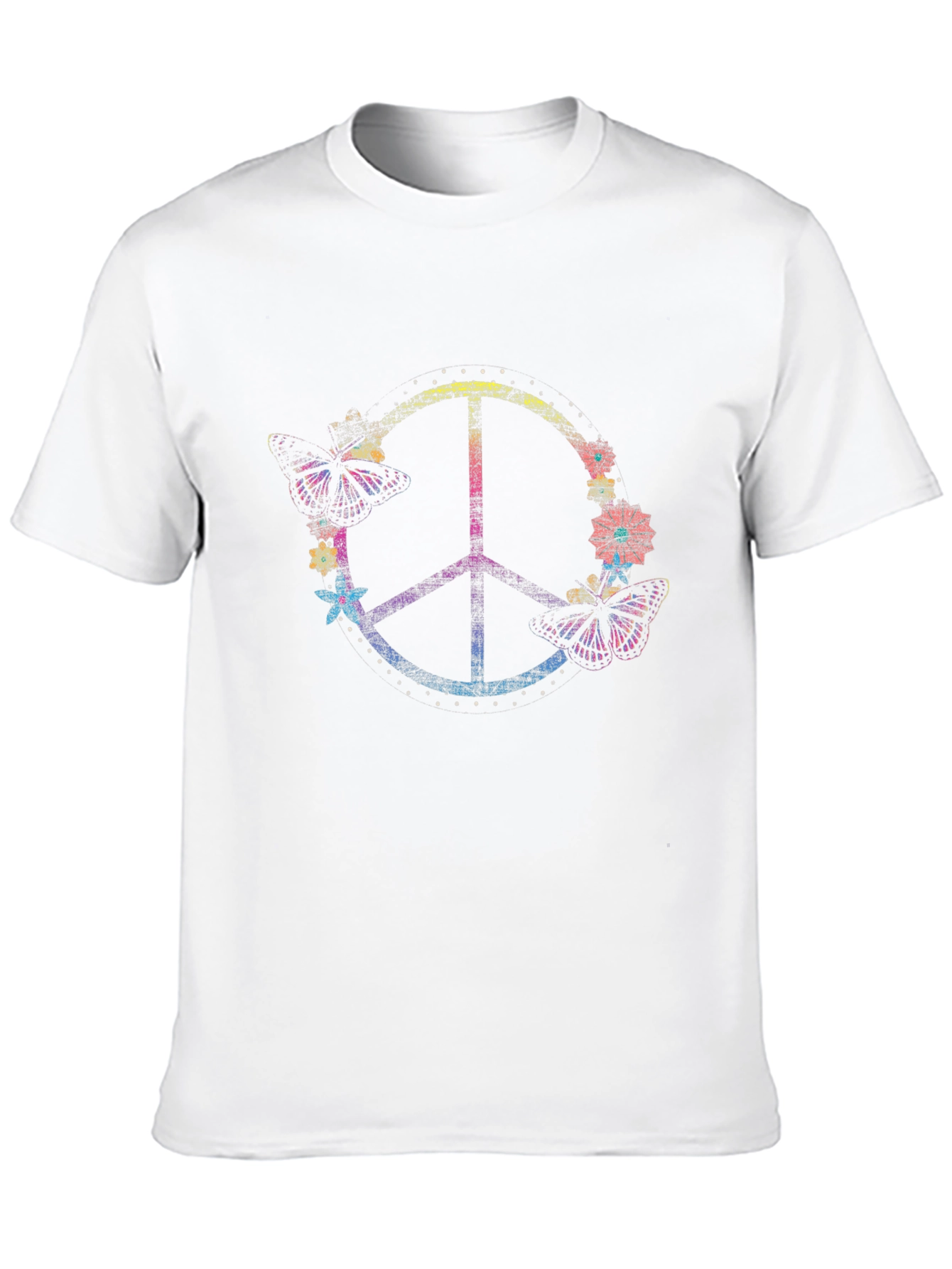 Peace Sign Butterfly Graphic T-Shirt