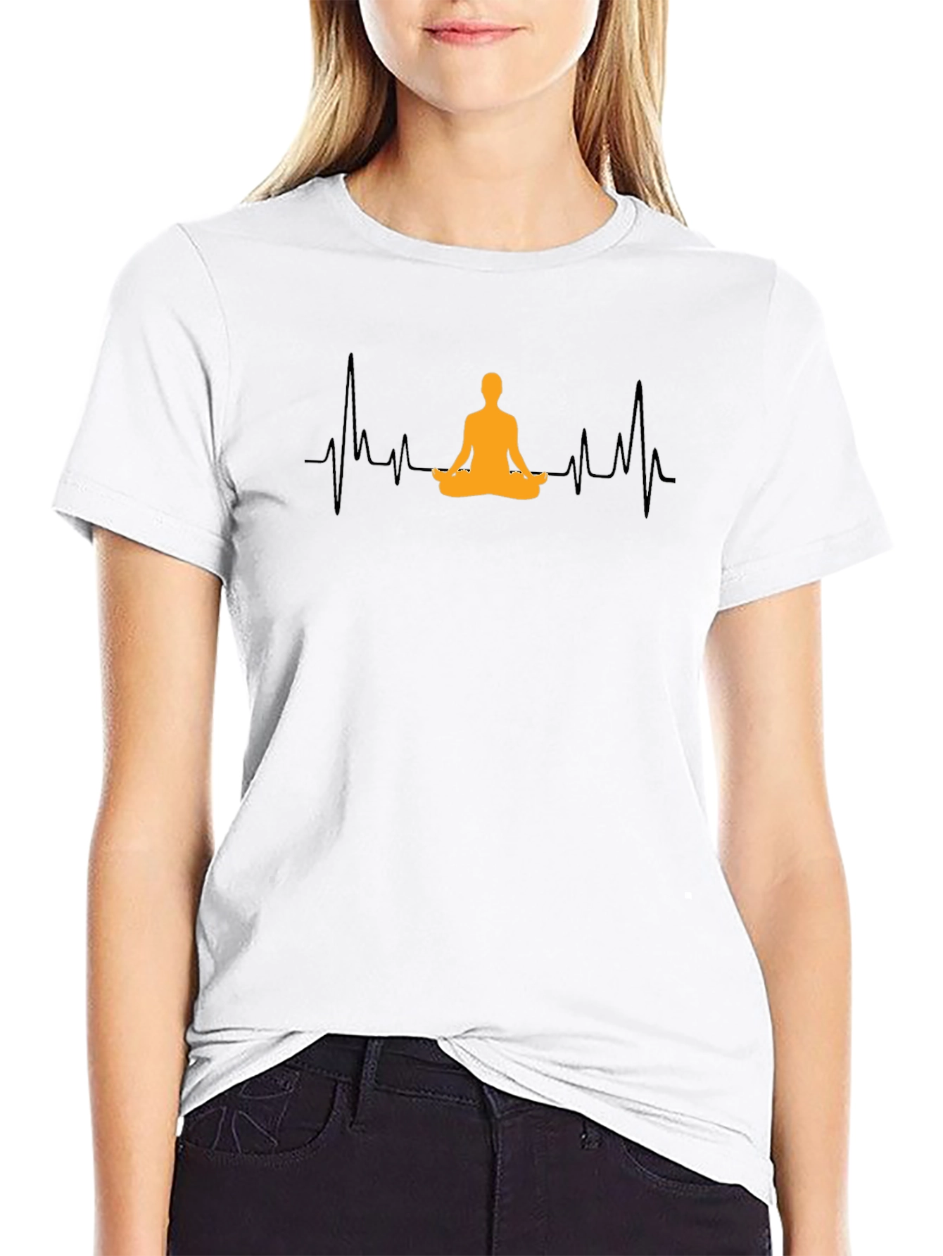 Yoga Heartbeat Graphic Tee - Meditate in Style