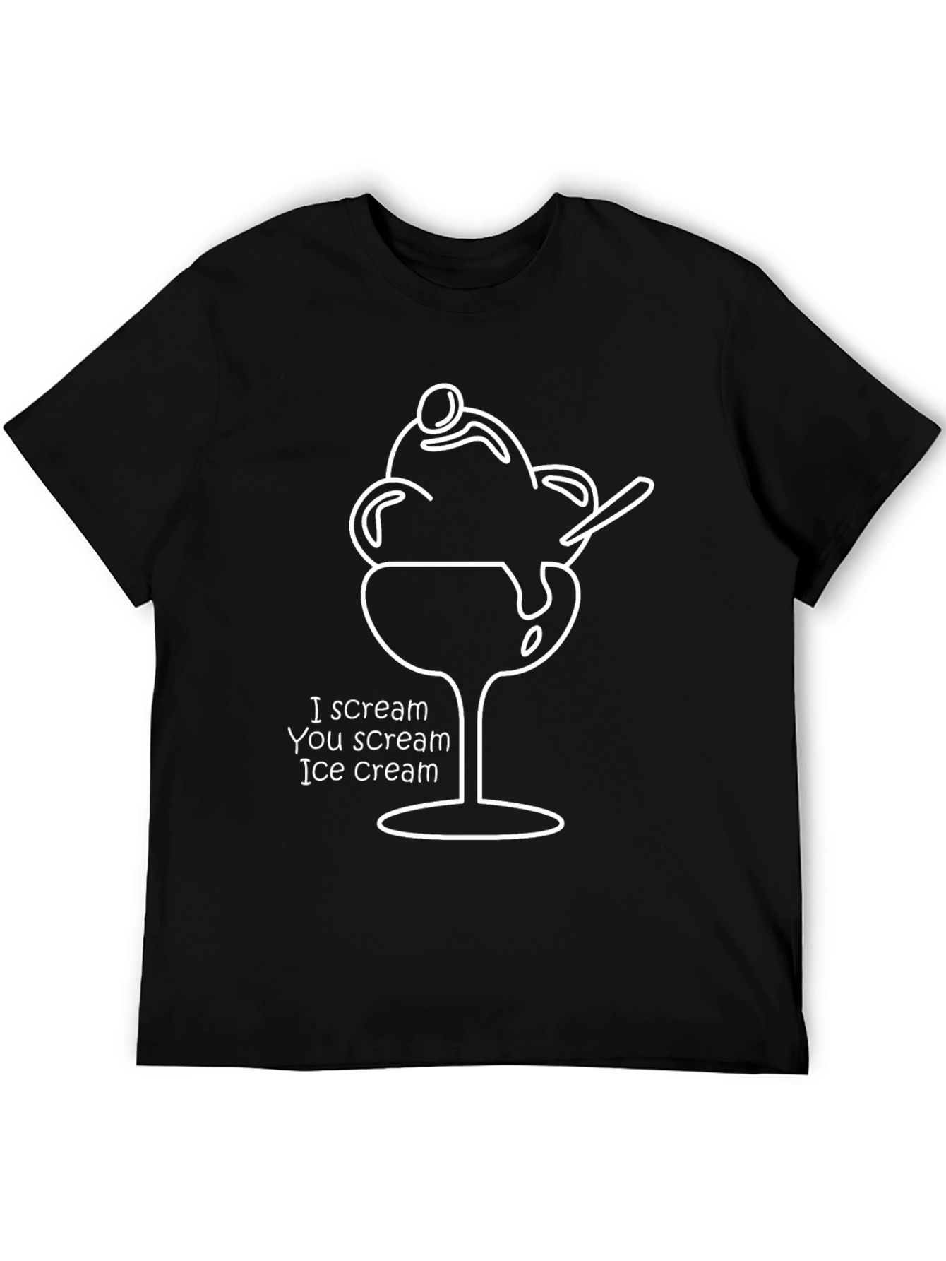 I Scream Ice Cream Graphic Tee - Black