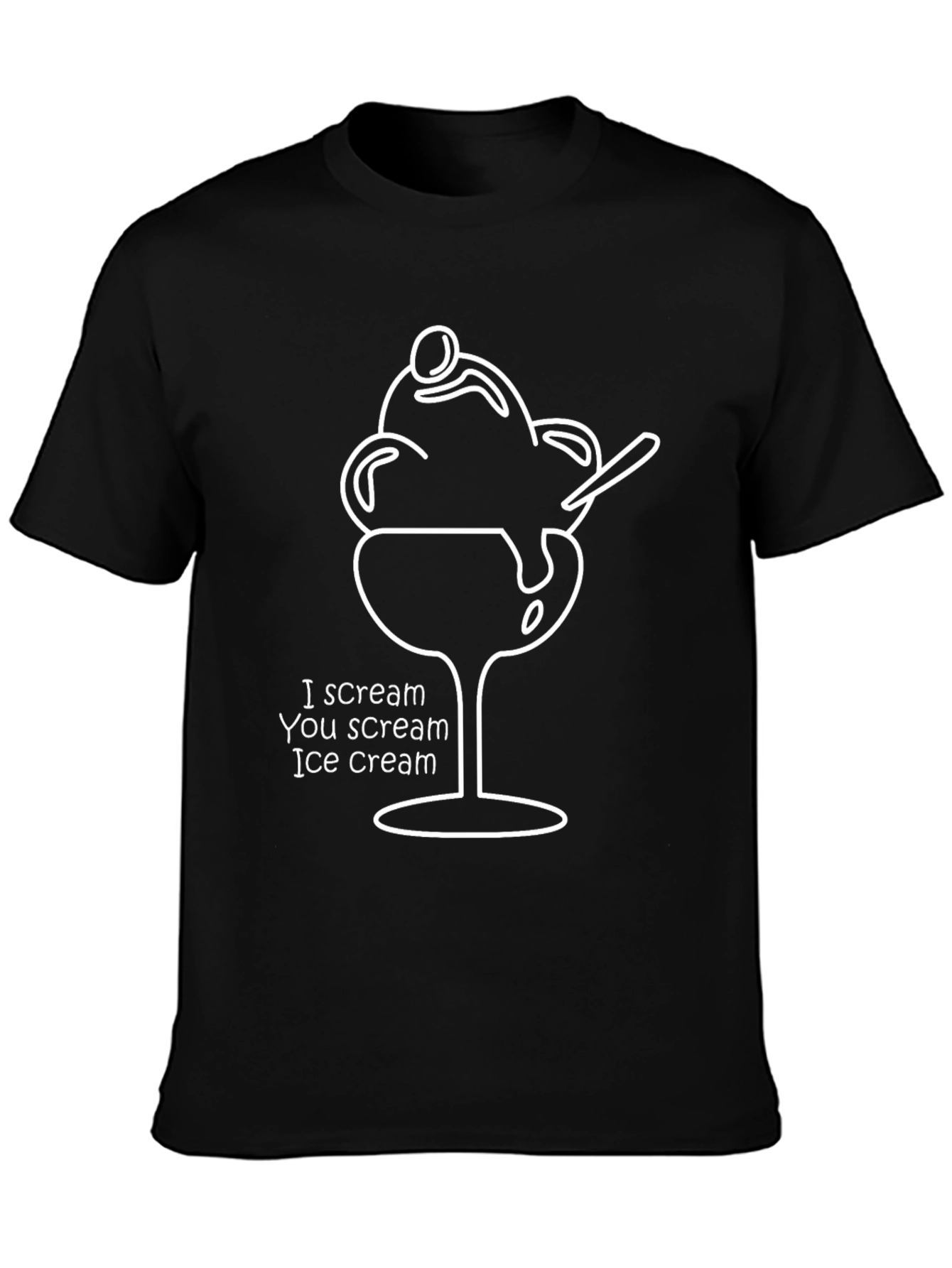 I Scream Ice Cream Graphic Tee - Black