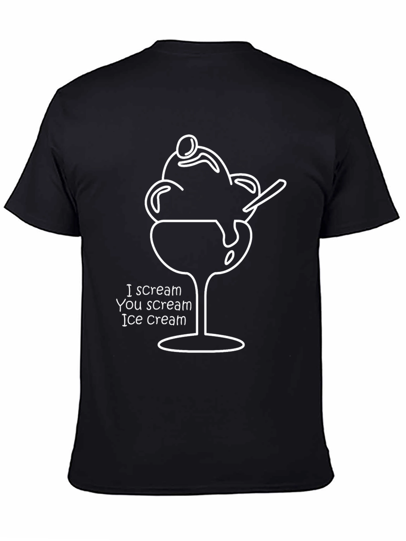 I Scream Ice Cream Graphic Tee - Black