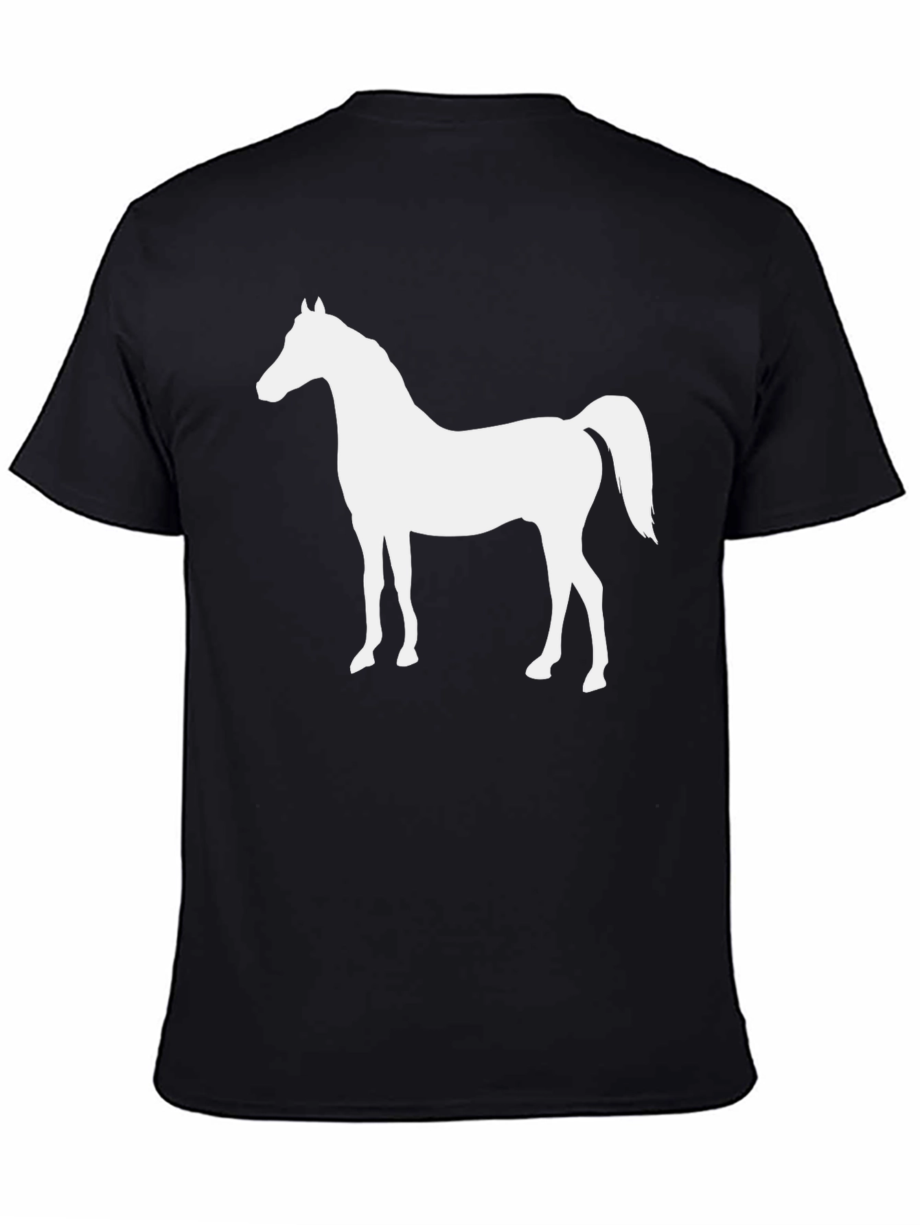 Horse Silhouette Graphic Tee - Black Cotton T-Shirt