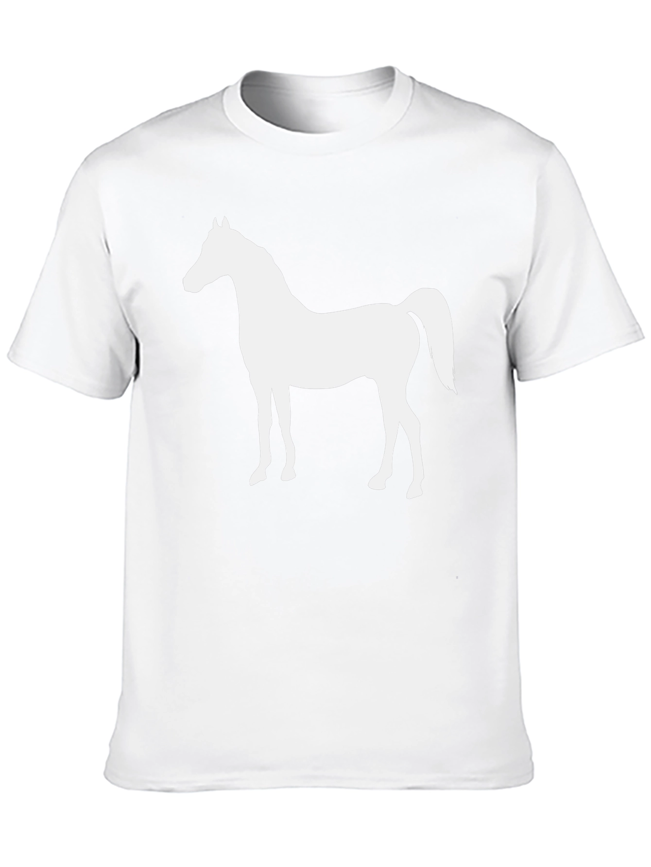 Horse Silhouette Graphic Tee - Black Cotton T-Shirt