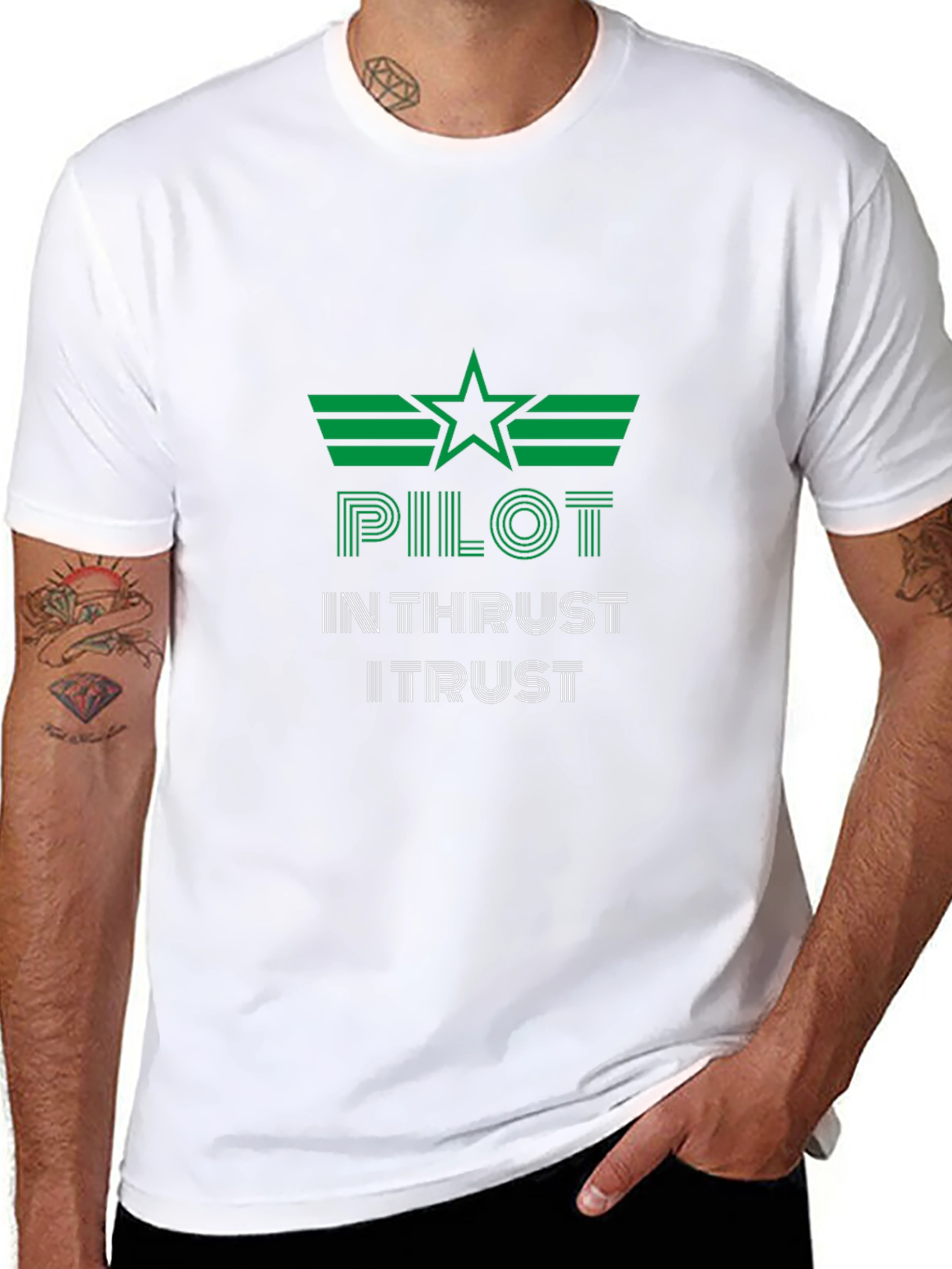 Pilot In Thrust I Trust Graphic Tee - Black