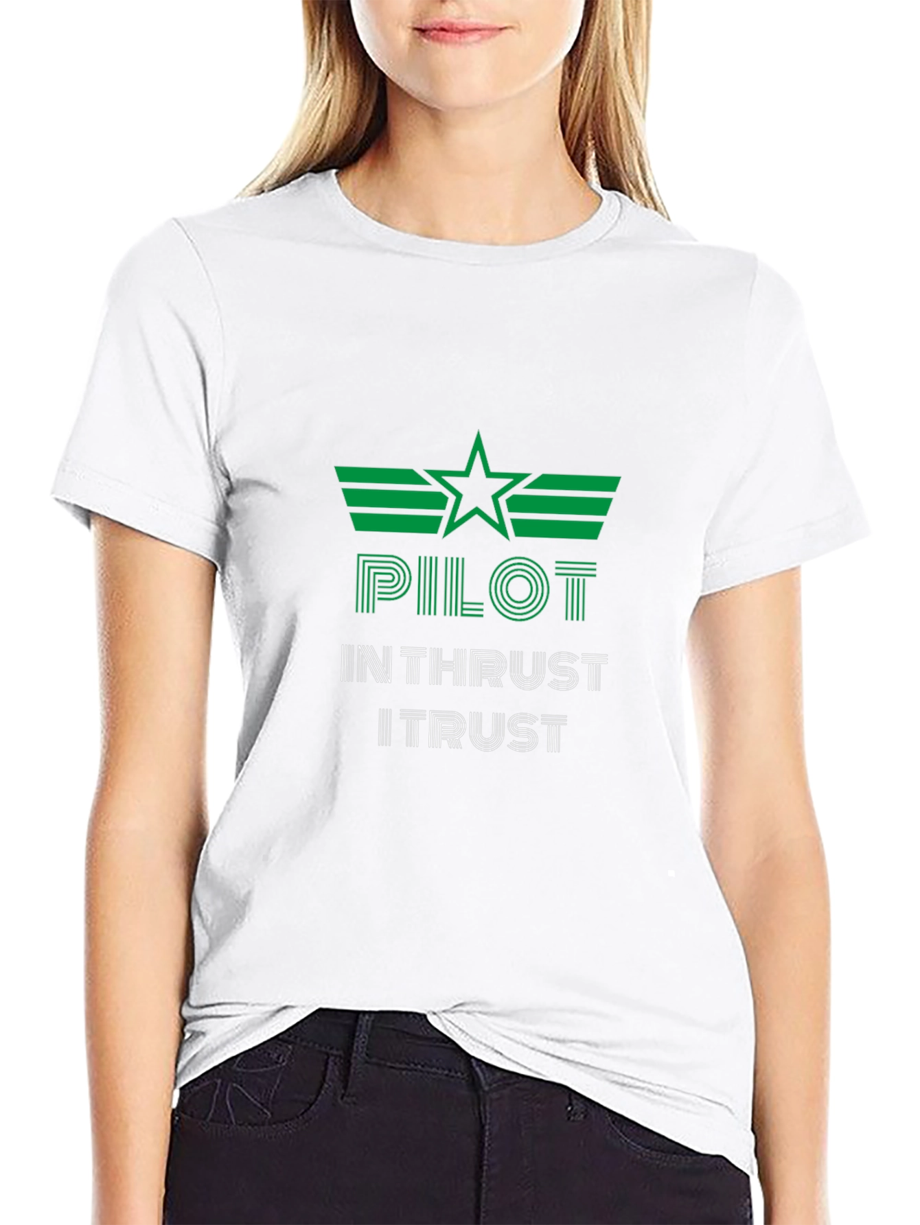 Pilot In Thrust I Trust Graphic Tee - Black