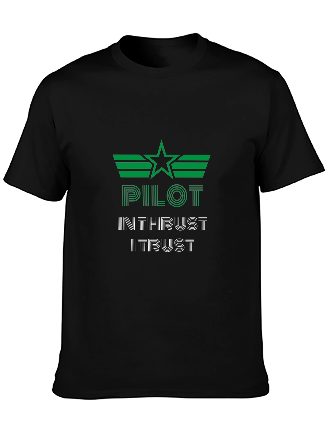 Pilot In Thrust I Trust Graphic Tee - Black