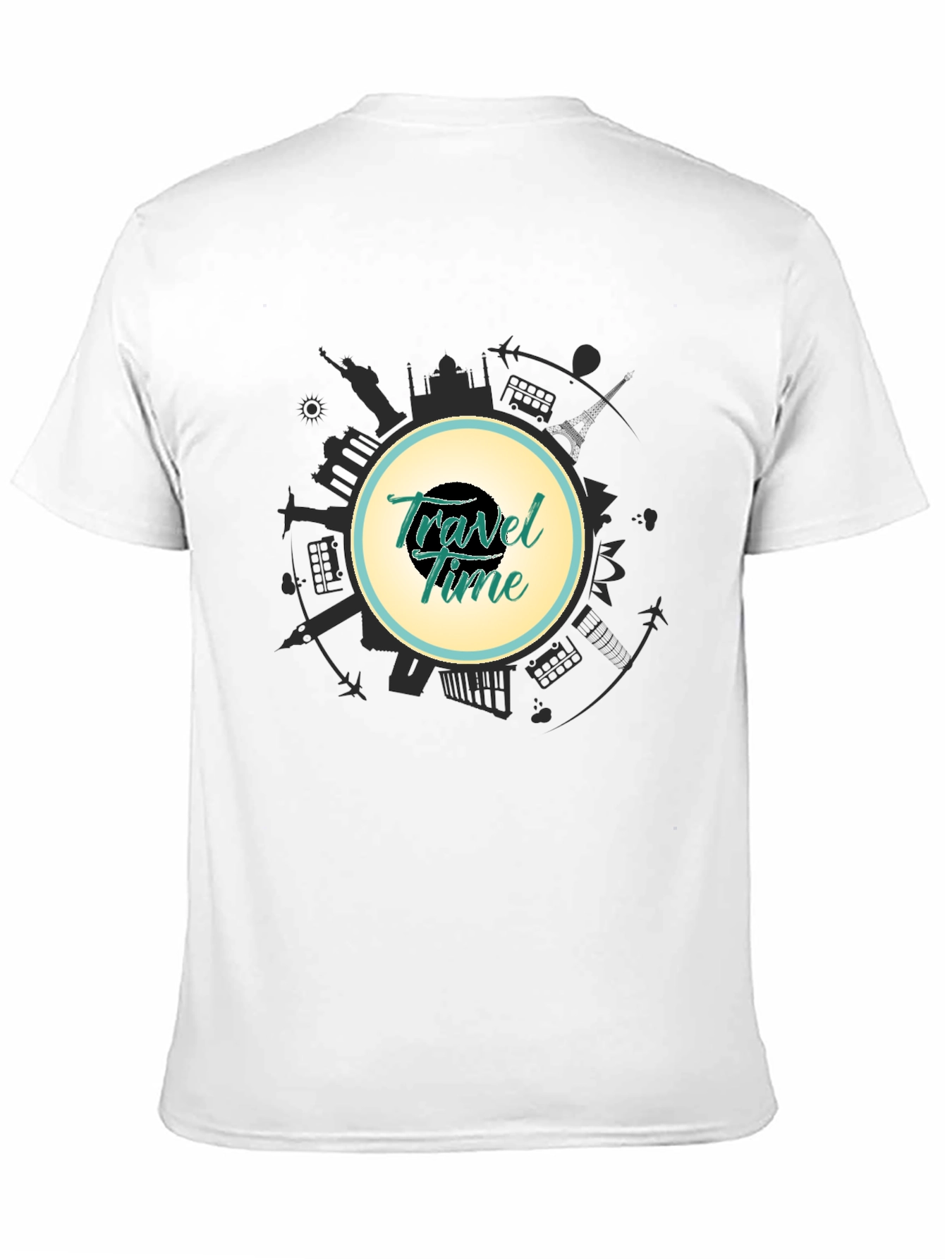 Travel Time Graphic Black T-Shirt