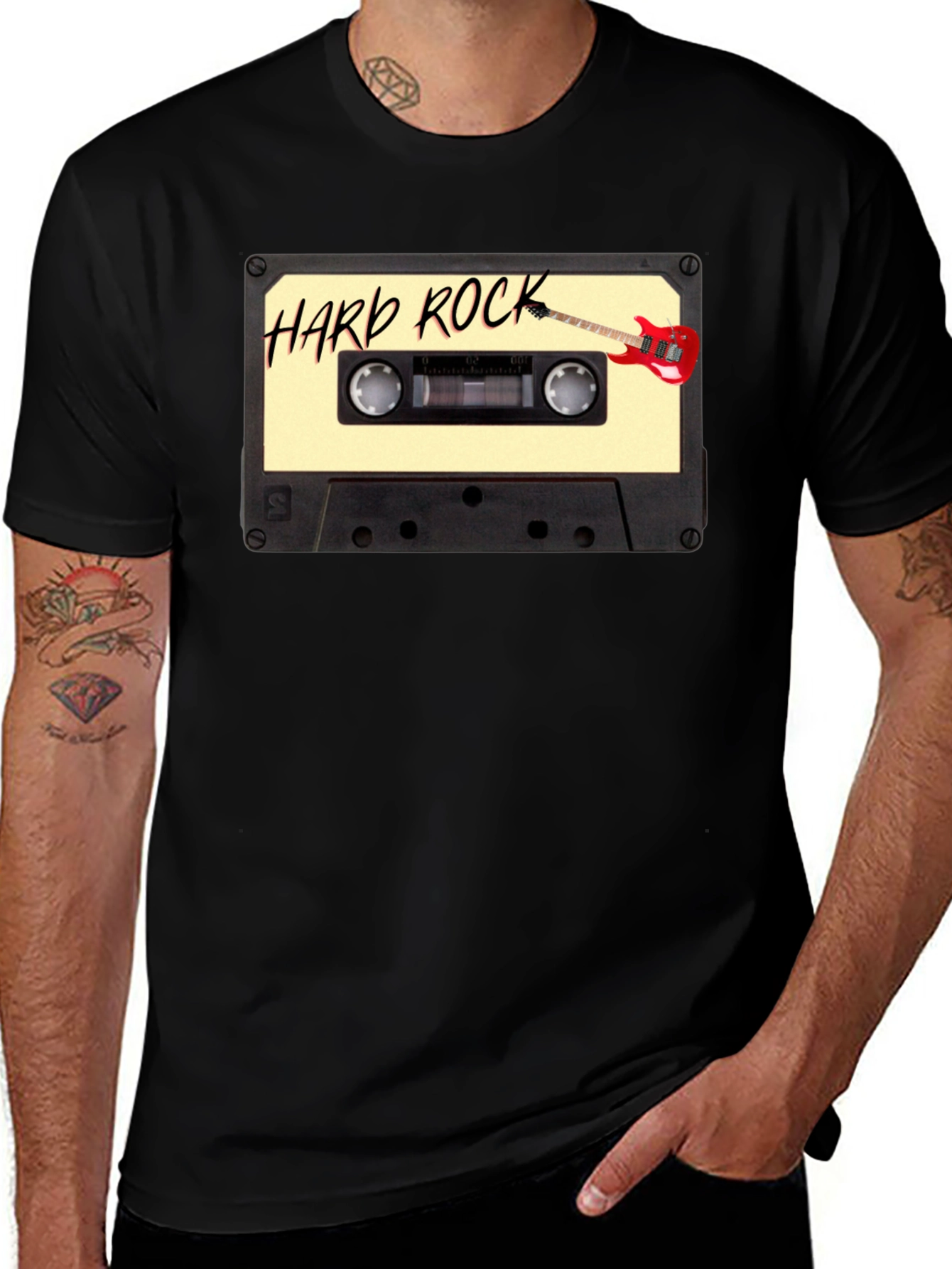 Hard Rock Music Cassette Graphic Tee