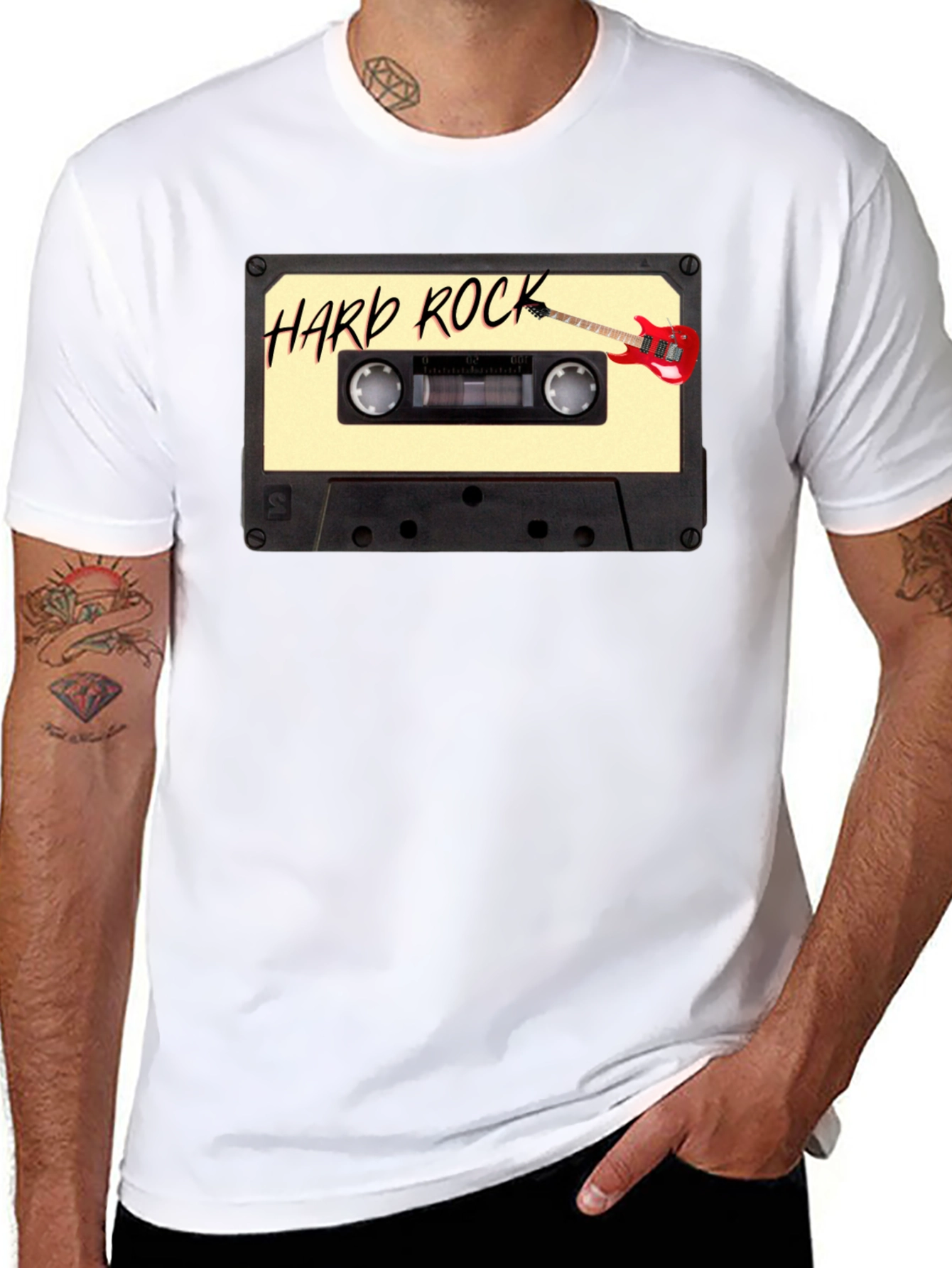 Hard Rock Music Cassette Graphic Tee