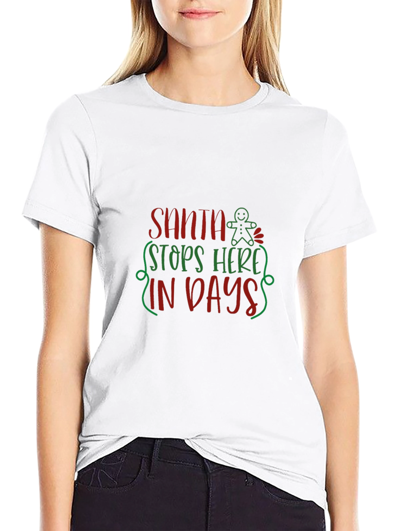 Festive Santa Stops Here T-Shirt