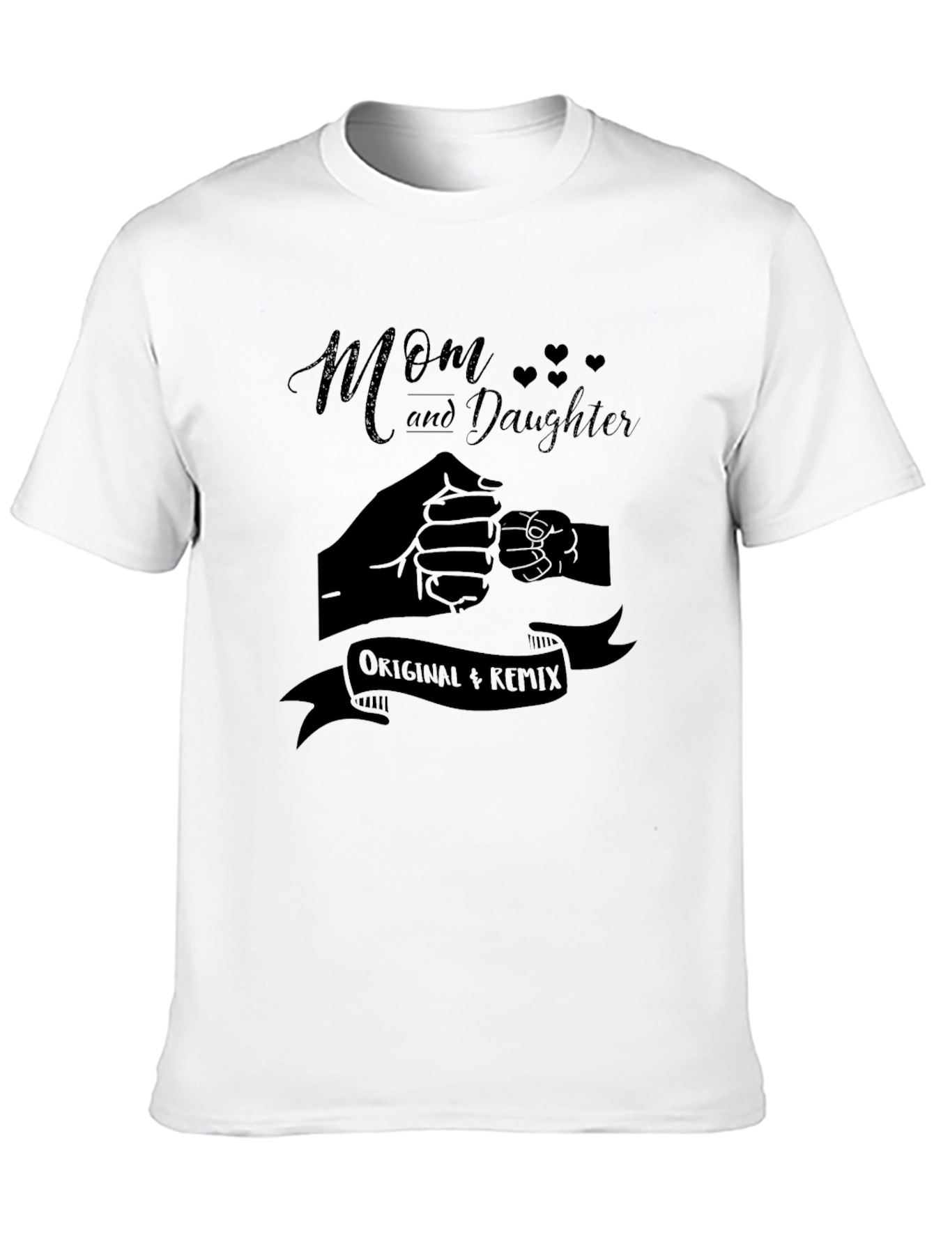 Mom and Daughter Matching Fist Bump Graphic Tee