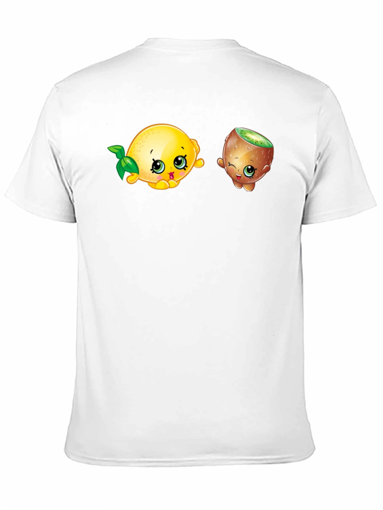 Cartoon Fruit Print Black T-Shirt