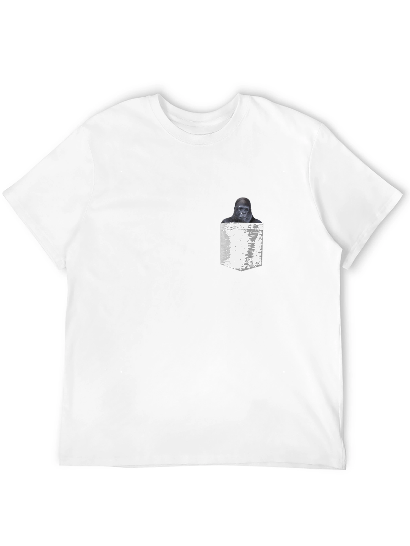 Gorilla in Pocket Black T-Shirt