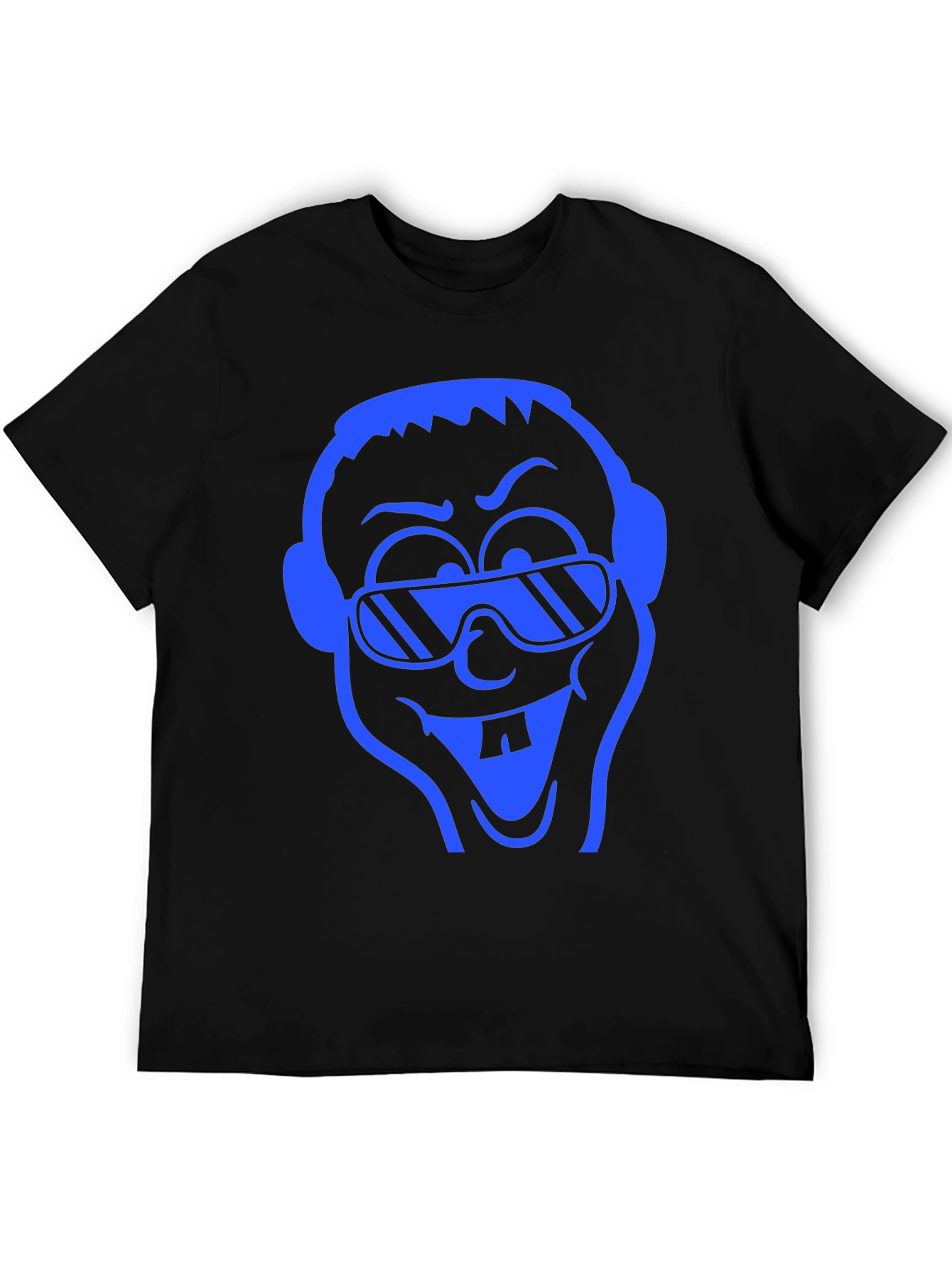 Cartoon Face Graphic Tee - Black