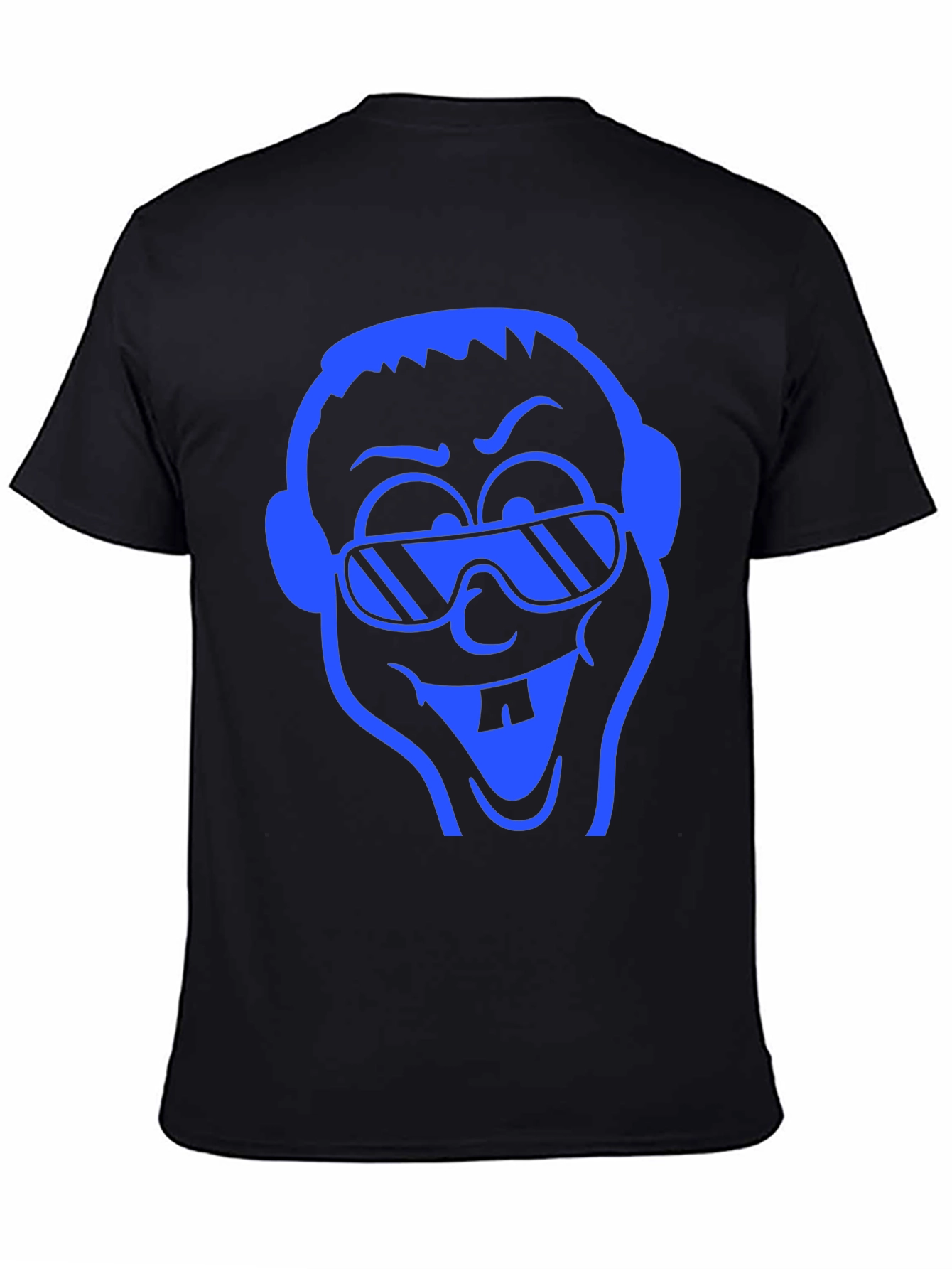 Cartoon Face Graphic Tee - Black