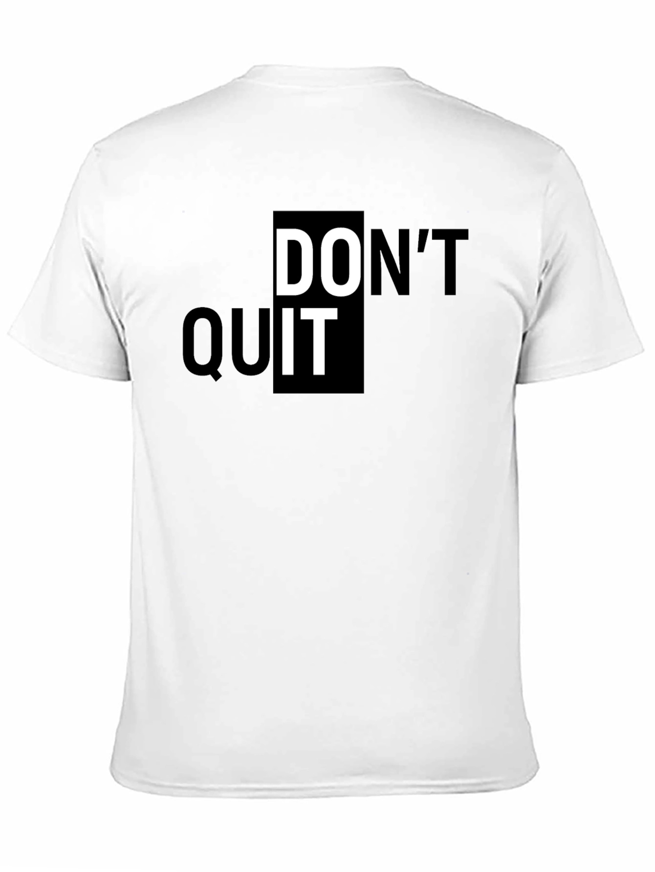 Motivational Dont Quit Graphic Print Black T-Shirt