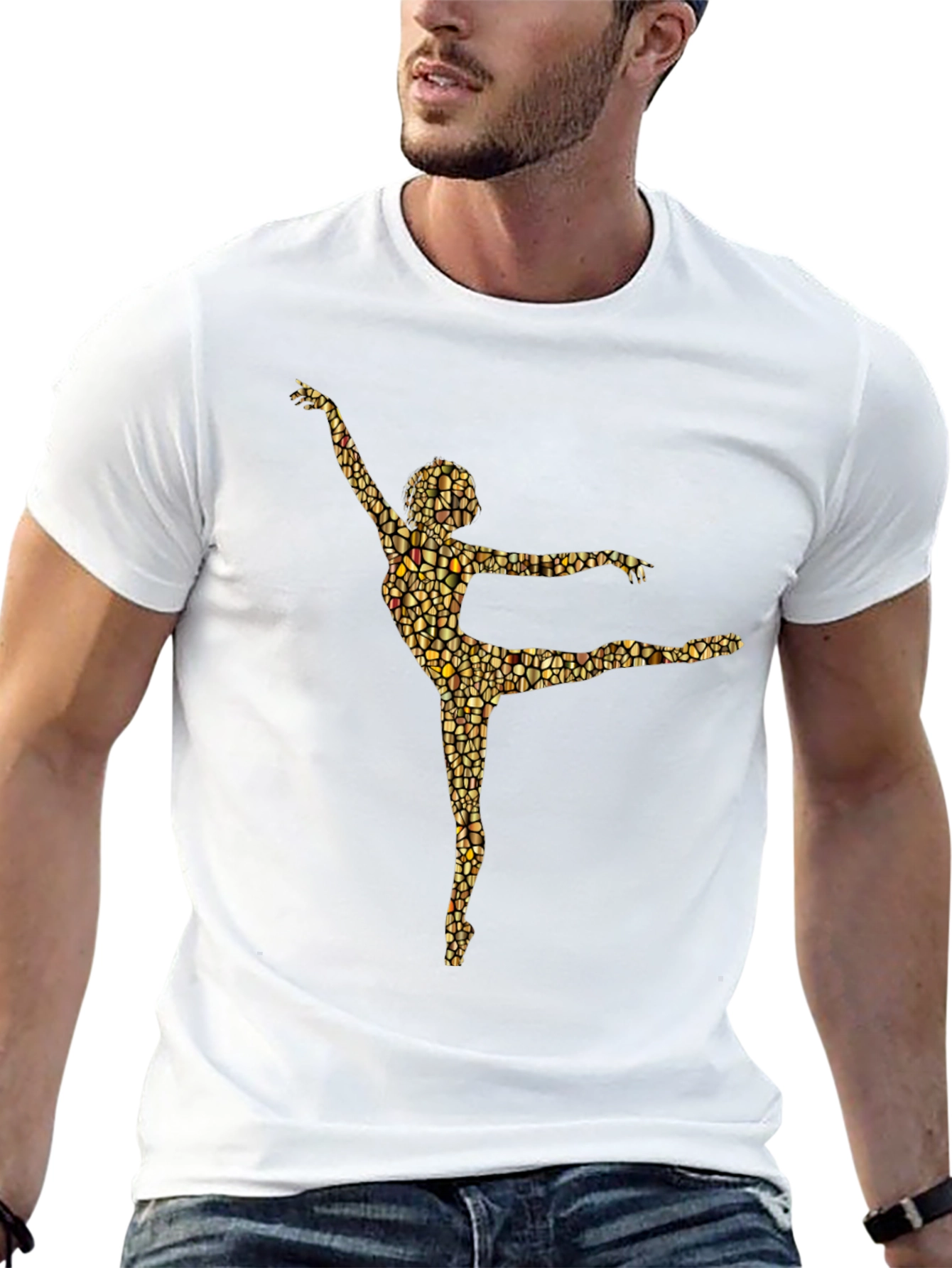 Ballet Dancer Mosaic Graphic Tee - Black