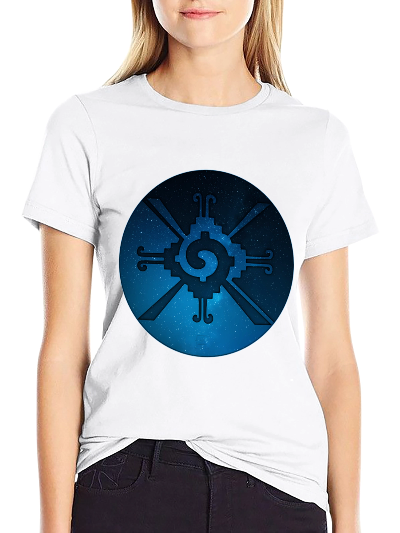 Huichol Sun God Symbol Black T-Shirt