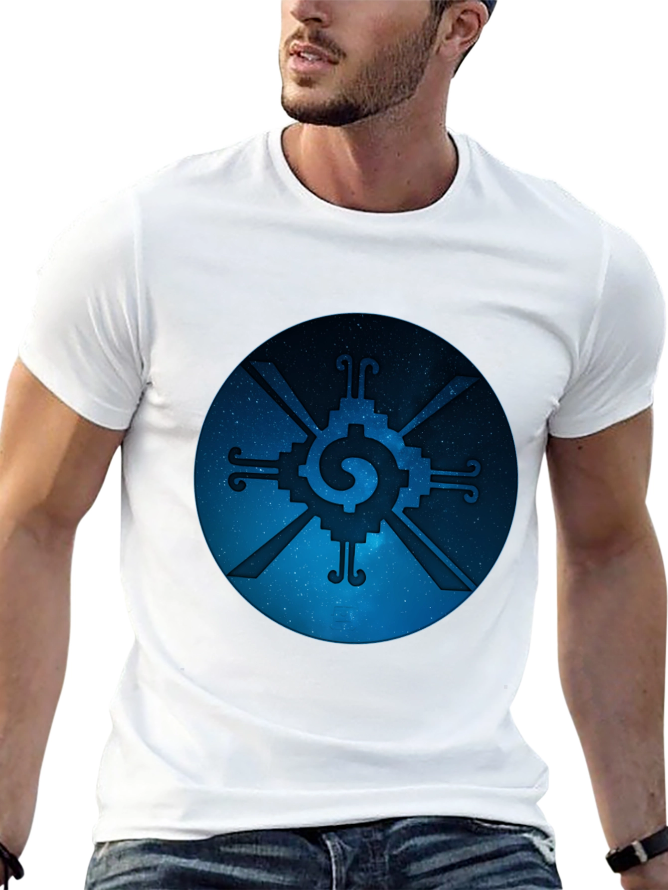 Huichol Sun God Symbol Black T-Shirt