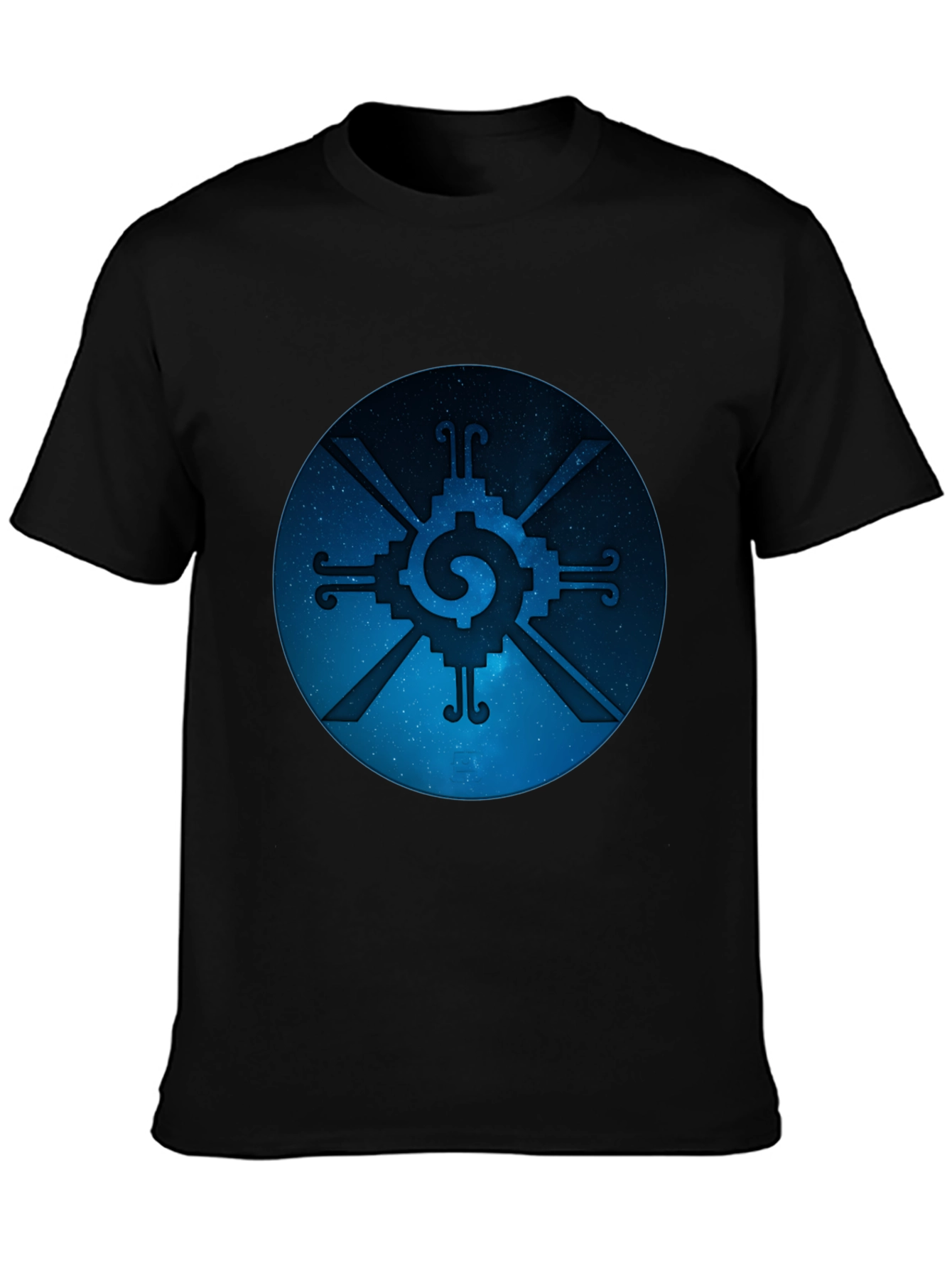 Huichol Sun God Symbol Black T-Shirt