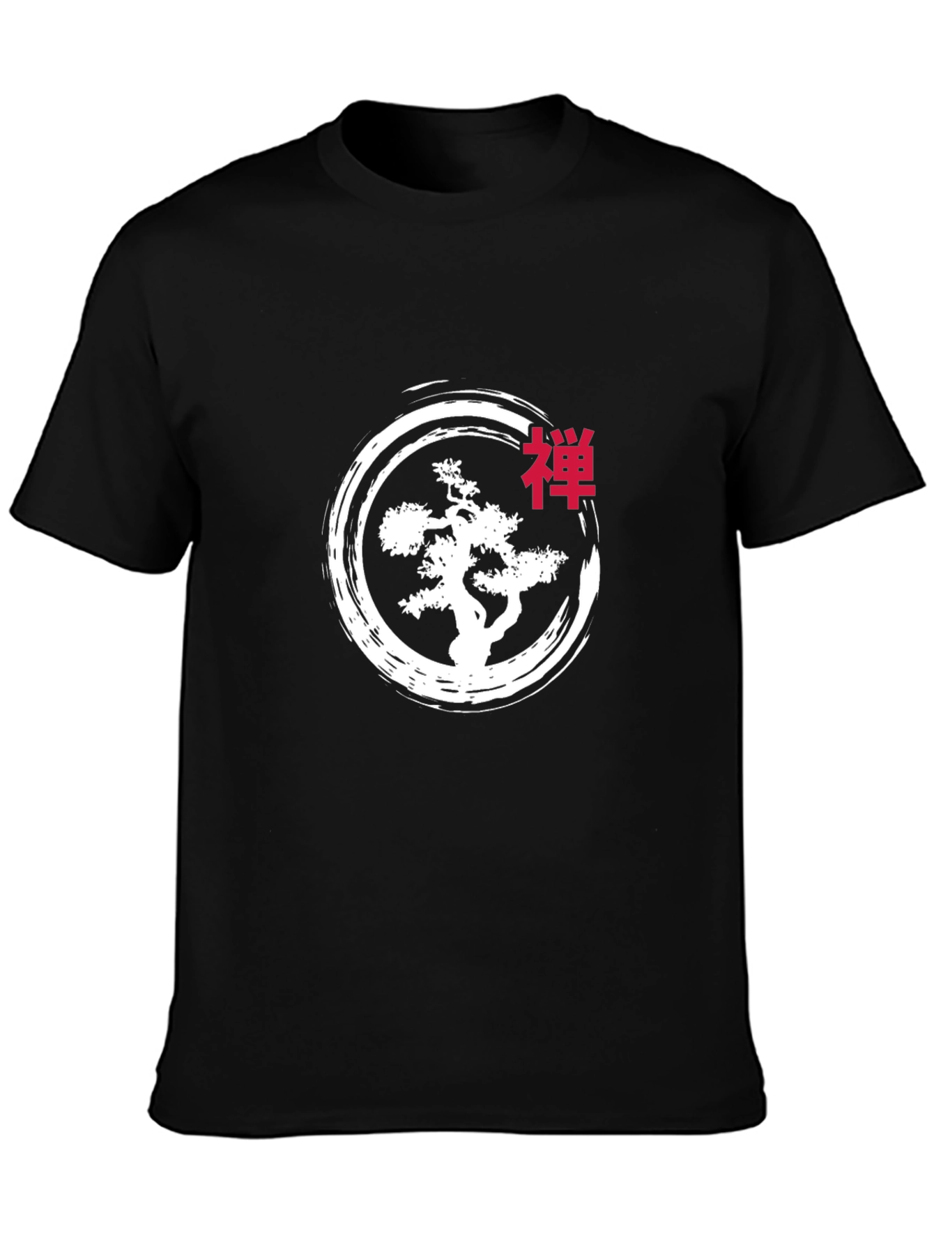 Zen Bonsai Tree Graphic Tee - Black