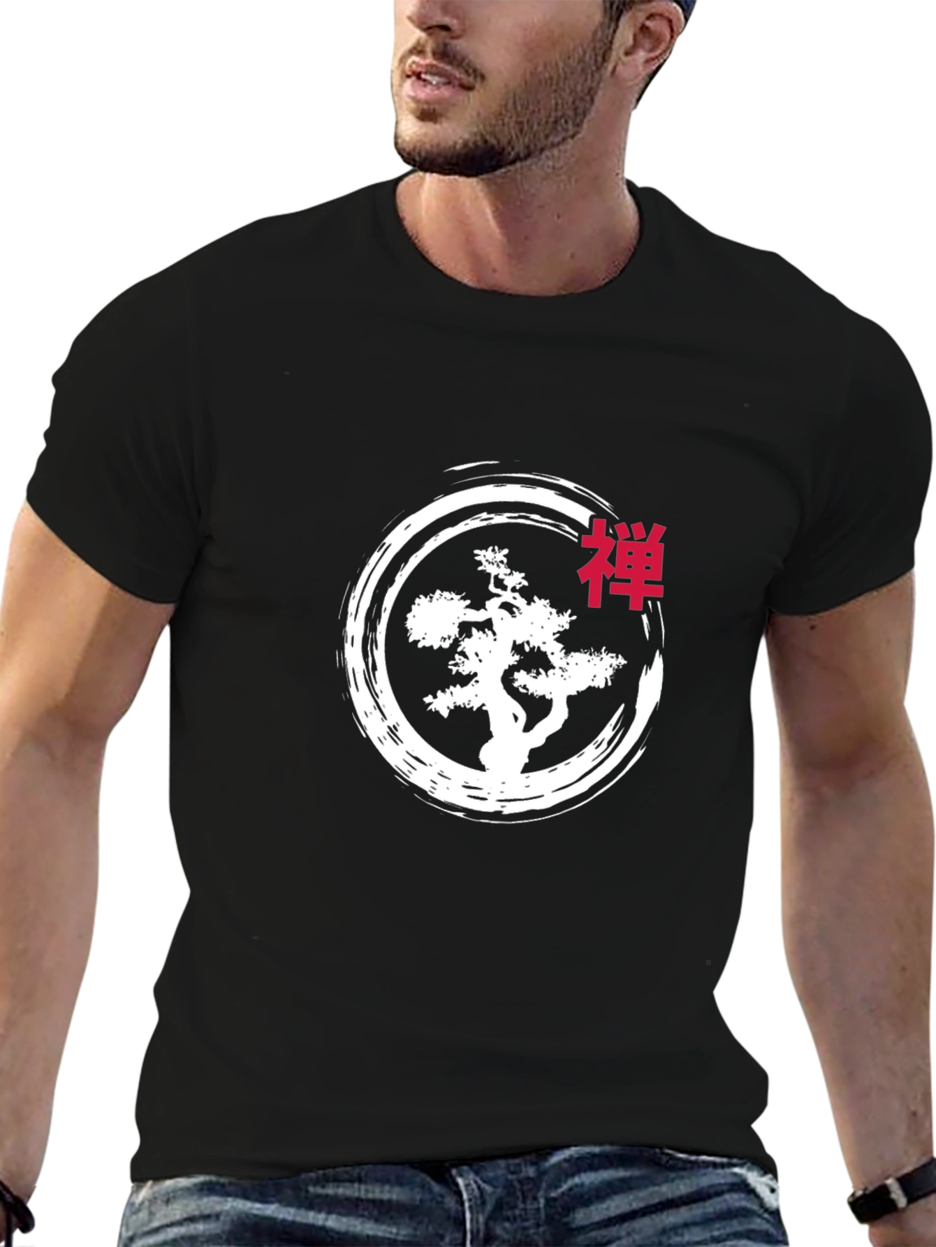Zen Bonsai Tree Graphic Tee - Black