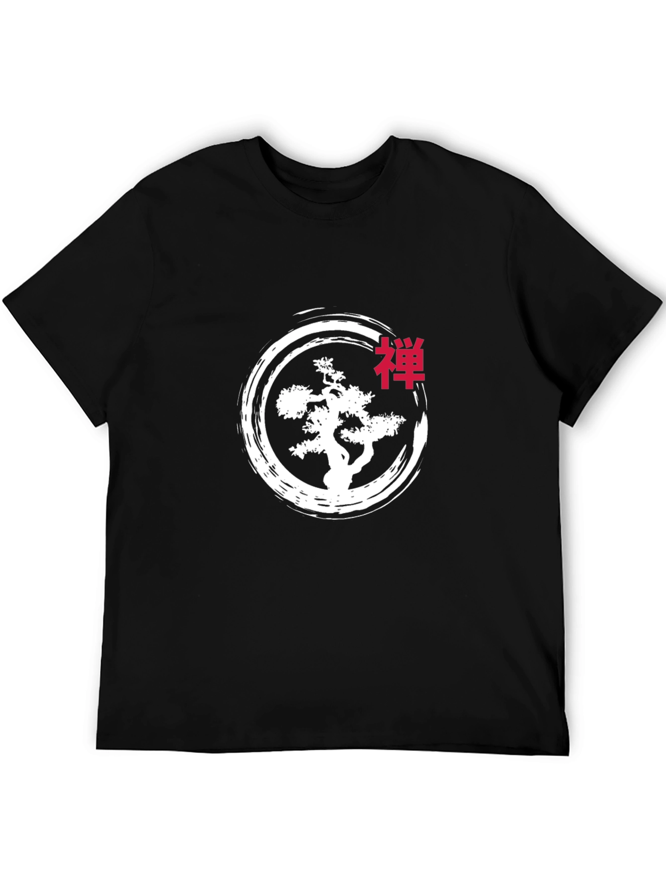 Zen Bonsai Tree Graphic Tee - Black