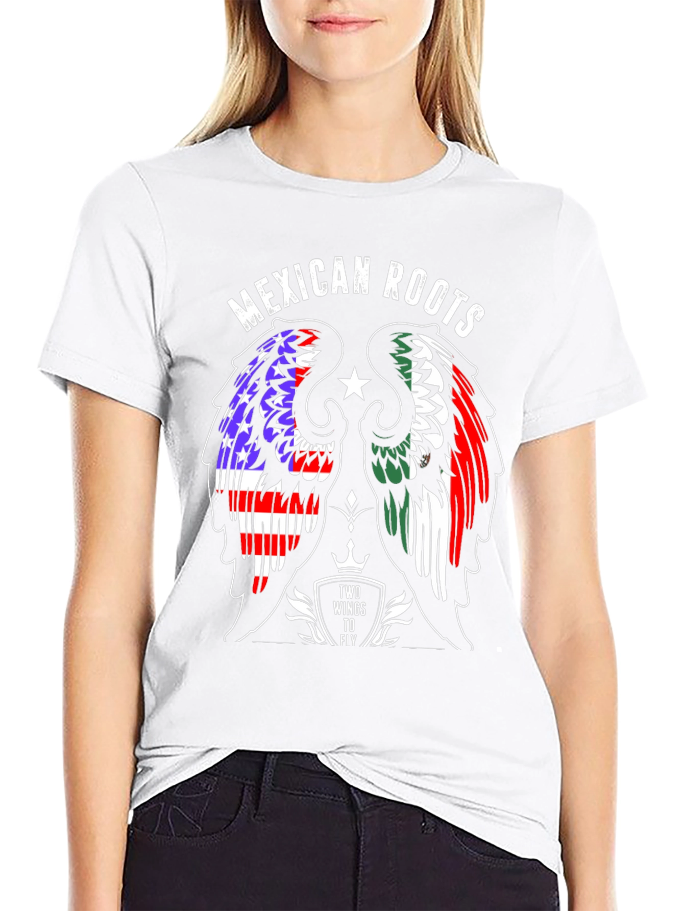 Mexican Roots T-Shirt: Two Wings to Fly