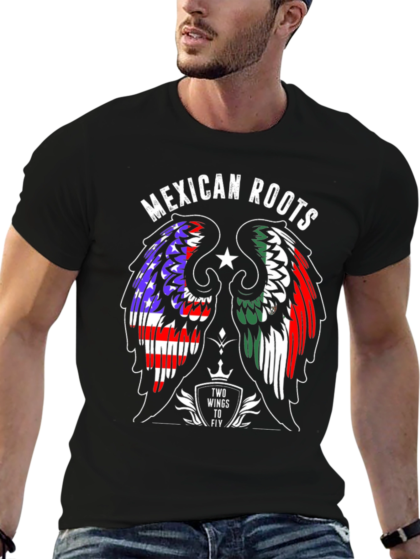 Mexican Roots T-Shirt: Two Wings to Fly