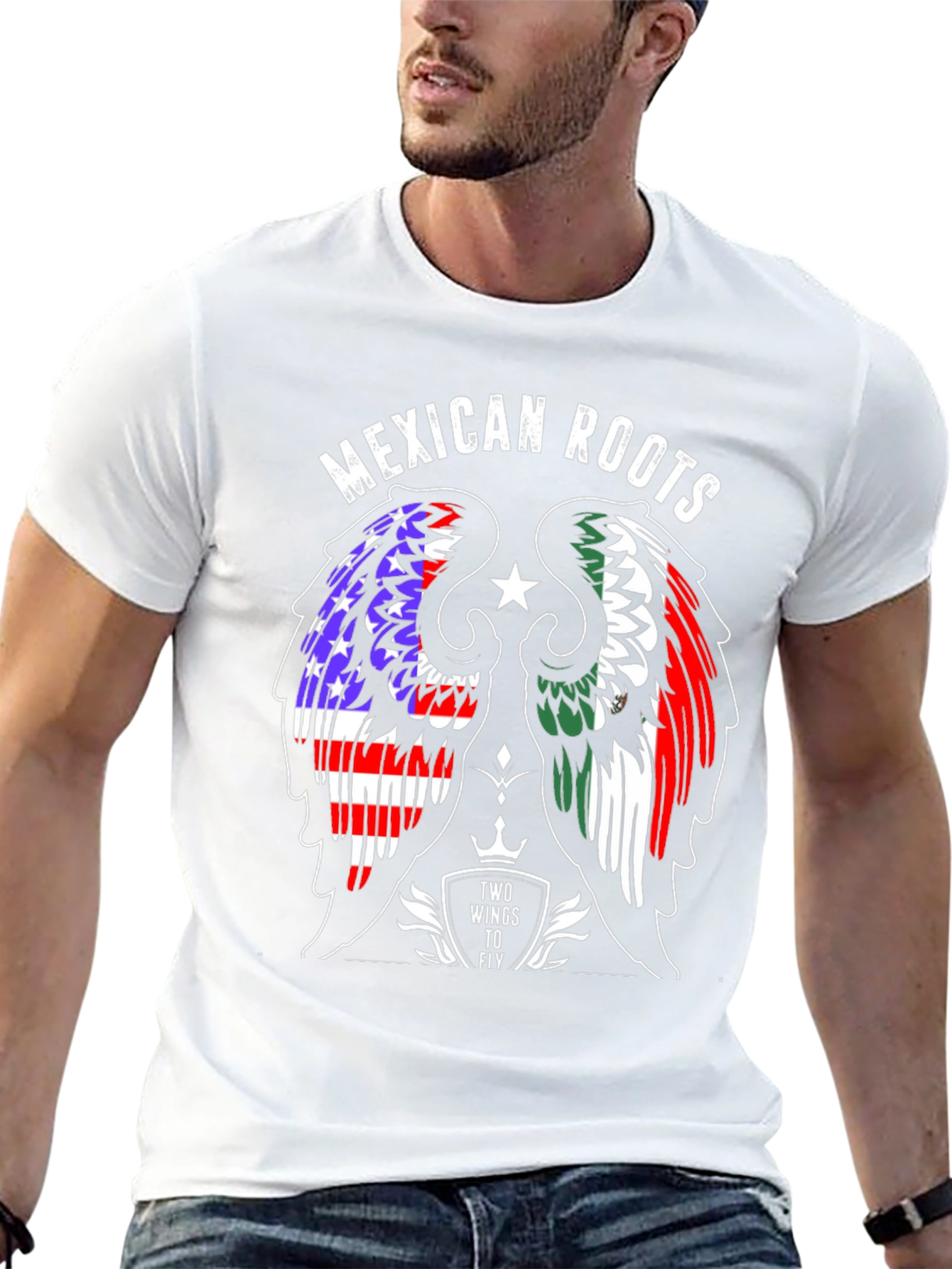 Mexican Roots T-Shirt: Two Wings to Fly
