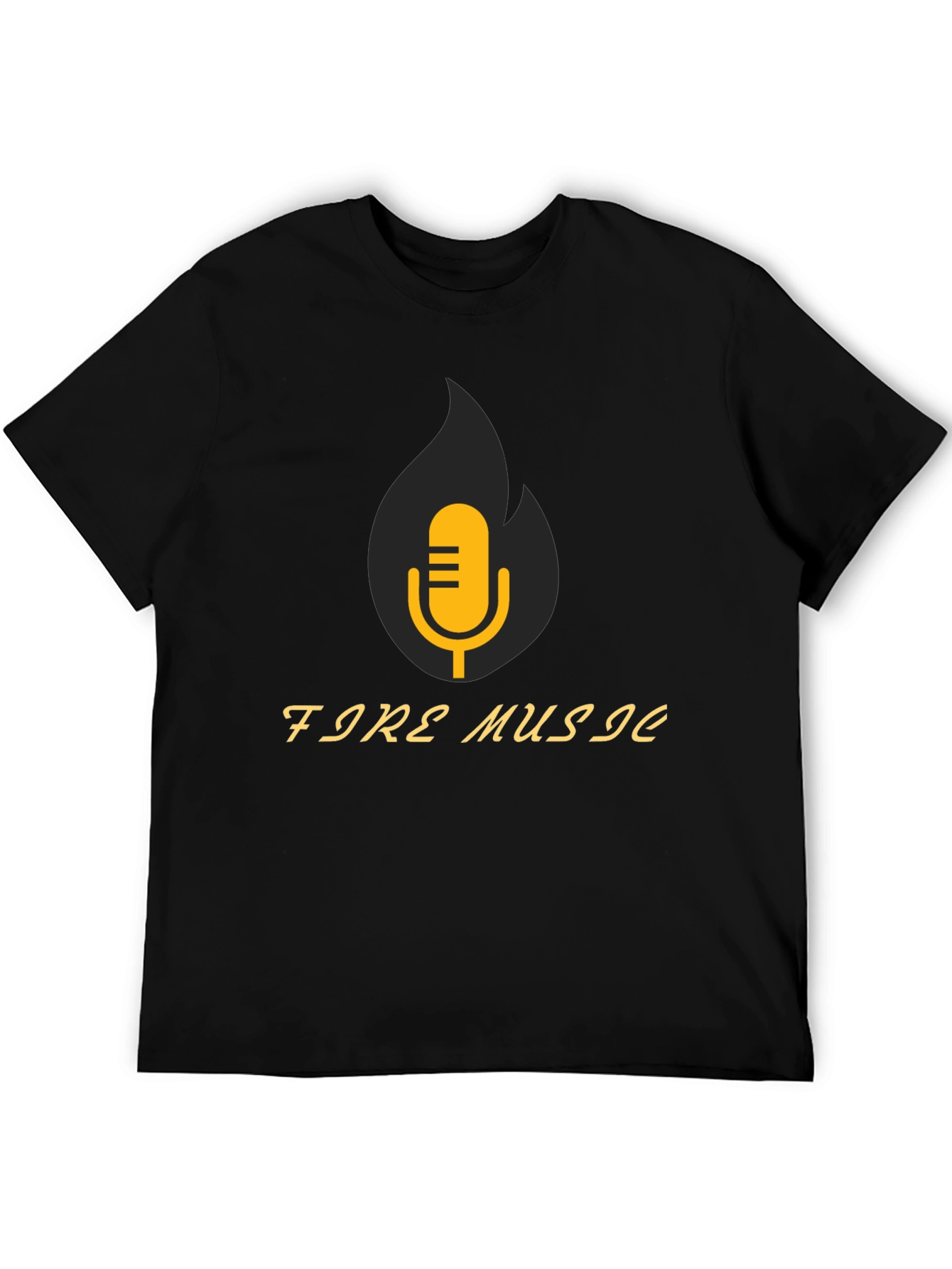 Fire Music Graphic Tee - Stylish Black T-Shirt