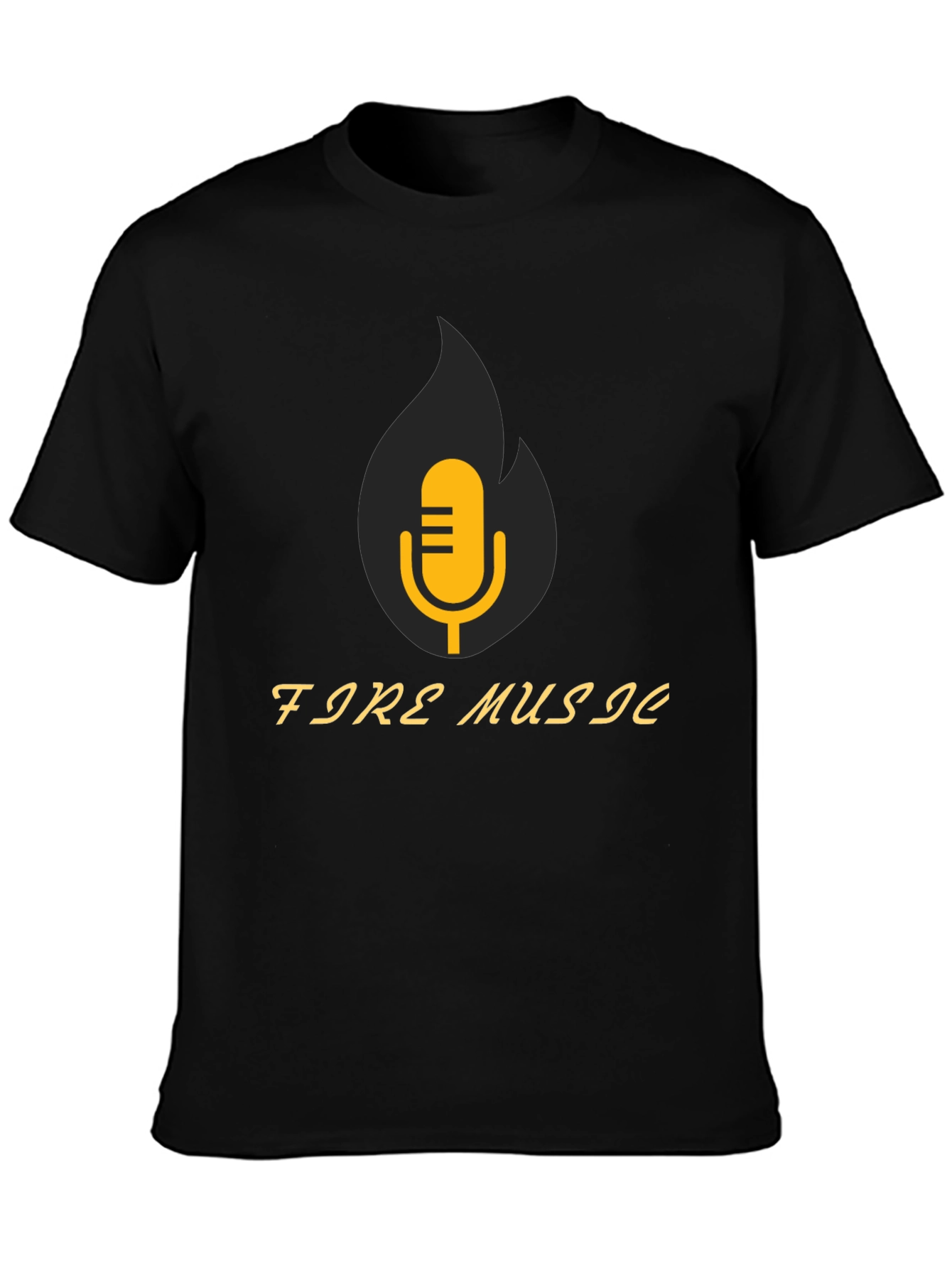Fire Music Graphic Tee - Stylish Black T-Shirt